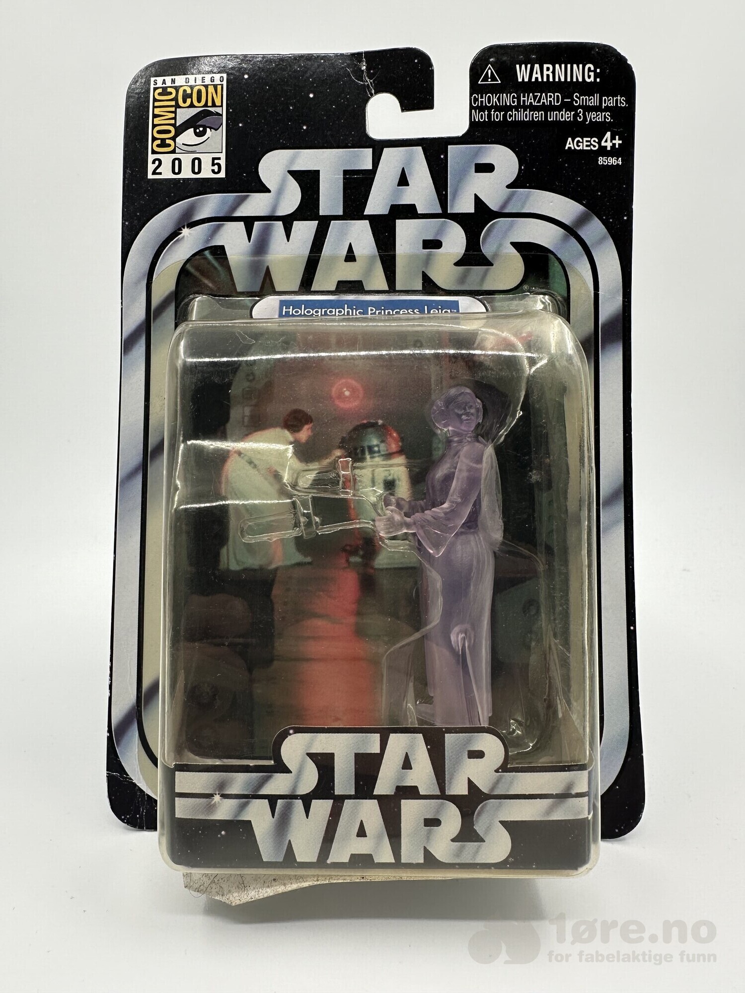 Hasbro Star Wars San Diego Comic Con Eksklusiv holografisk prinsesse Leia med etui-actionfigur - 2005