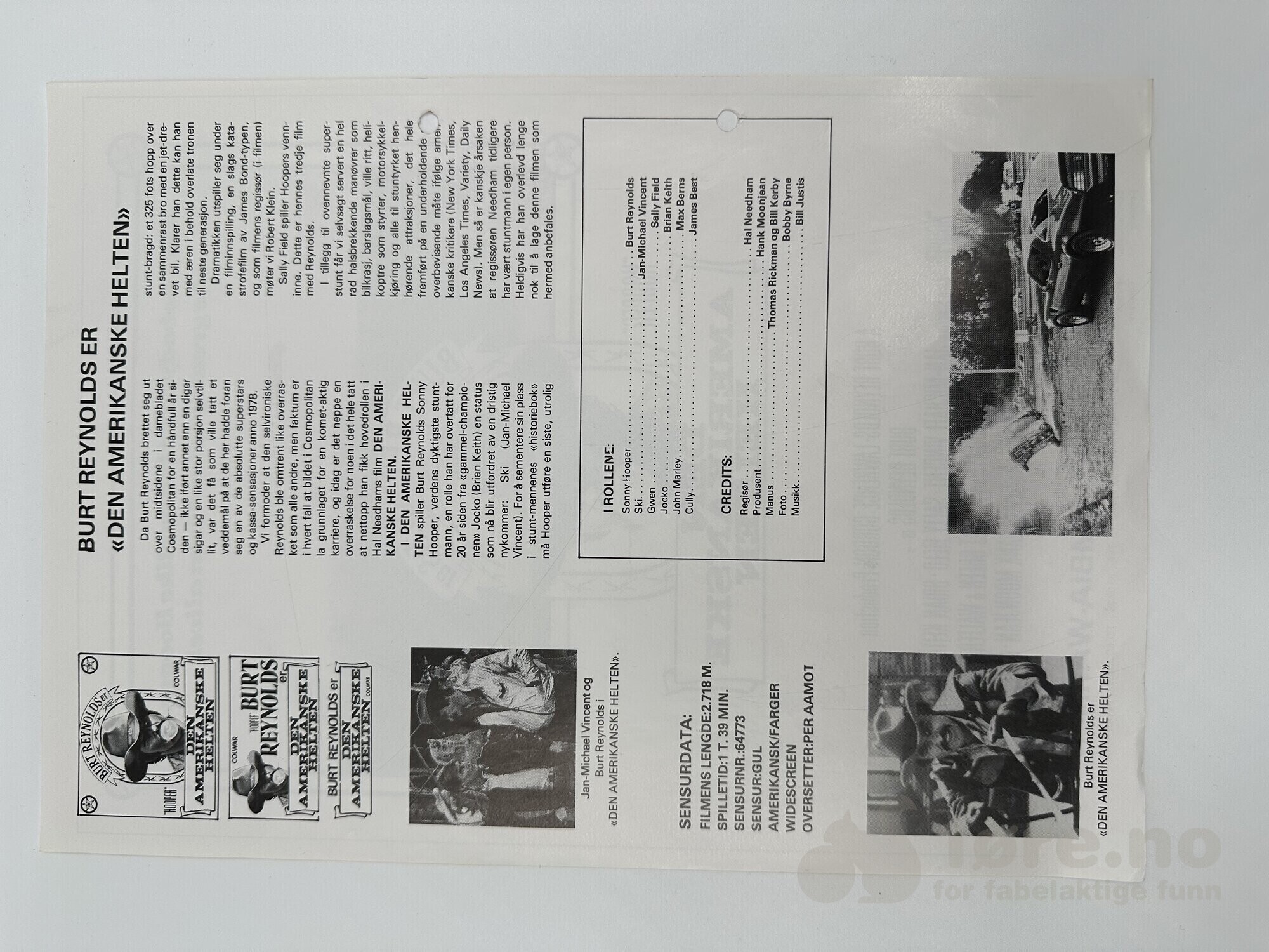 Kino program Bert Reynolds, bilde 6