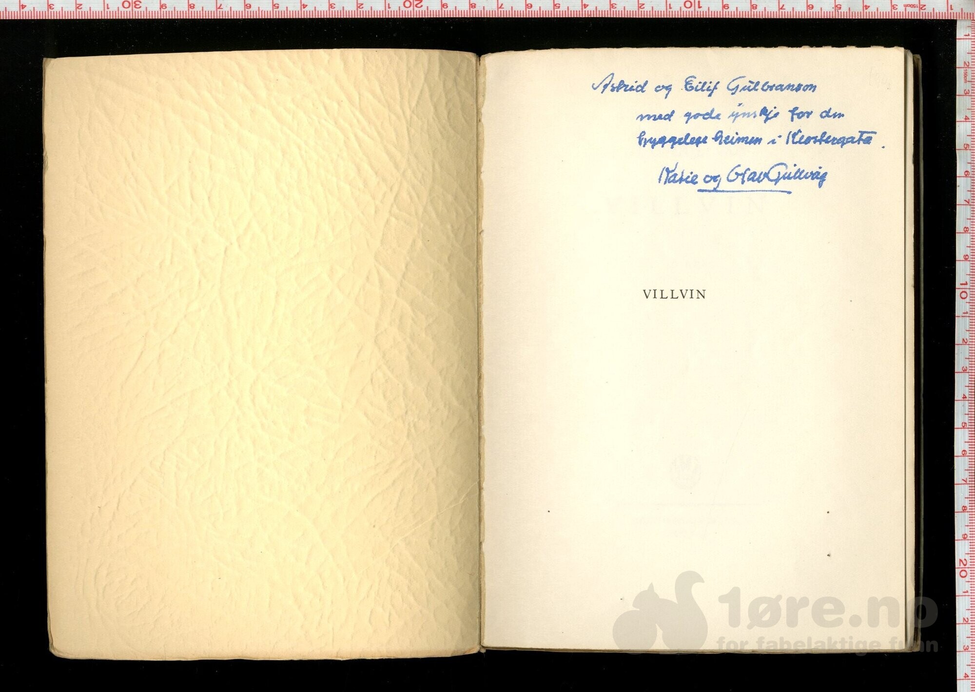 Gullvåg, Olav - Villvin (1946) m/dedikasjon