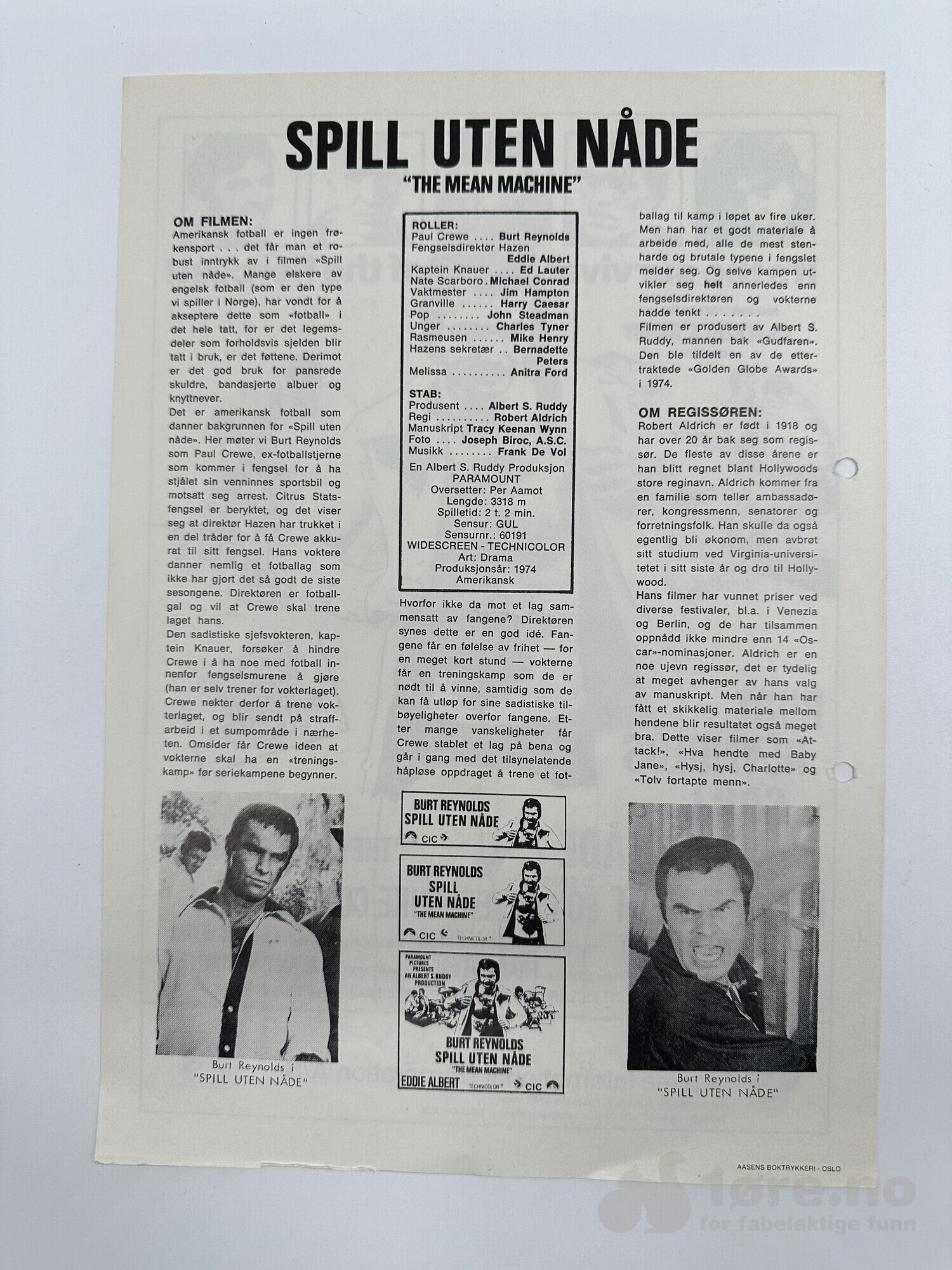 Kino program Bert Reynolds, bilde 7