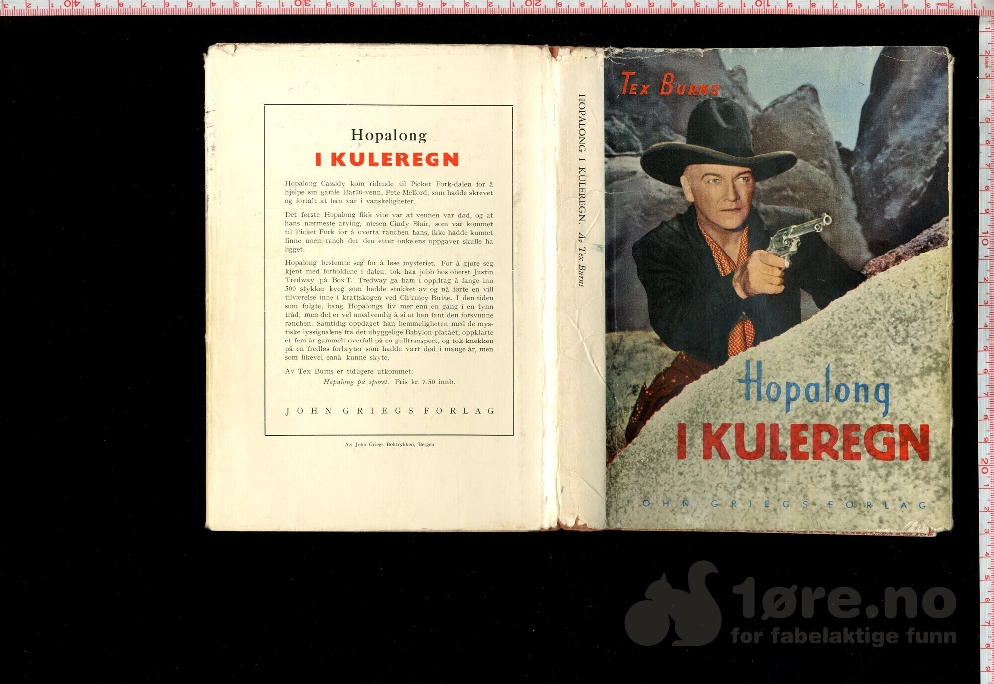 Burns, Tex - Hopalong i kuleregn (Bergen 1954) med vareomslag!