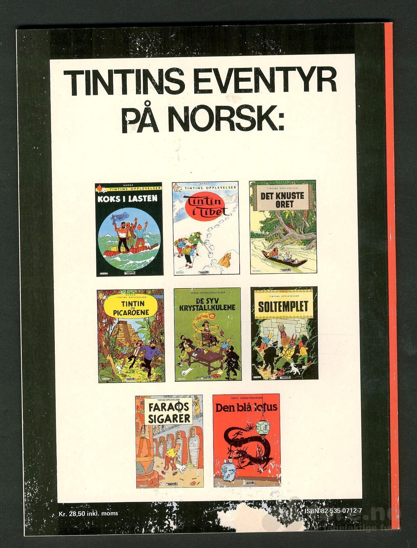 Hergé Tintins opplevelser nr. 8 - Semic, bilde 2
