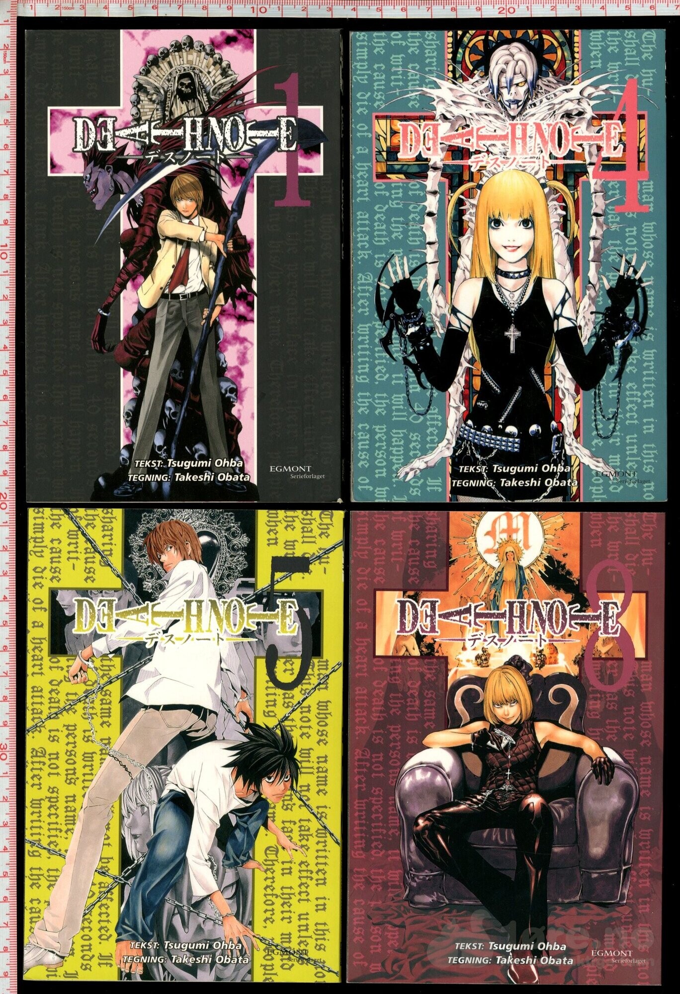 Death Note Nr.1, 4-5, 8-9 Bokhandel utgaver