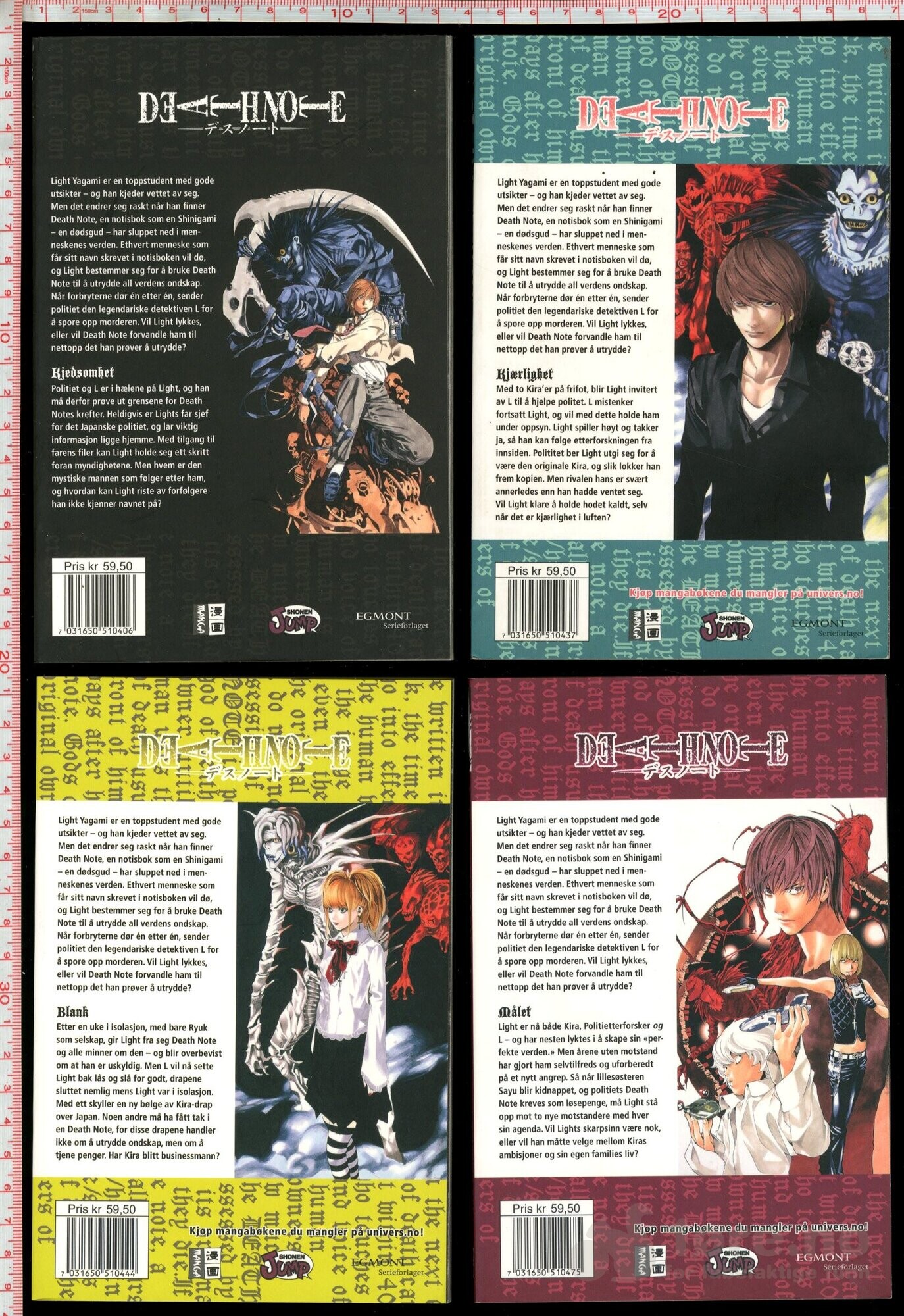 Death Note Nr.1, 4-5, 8-9 Bokhandel utgaver, bilde 2