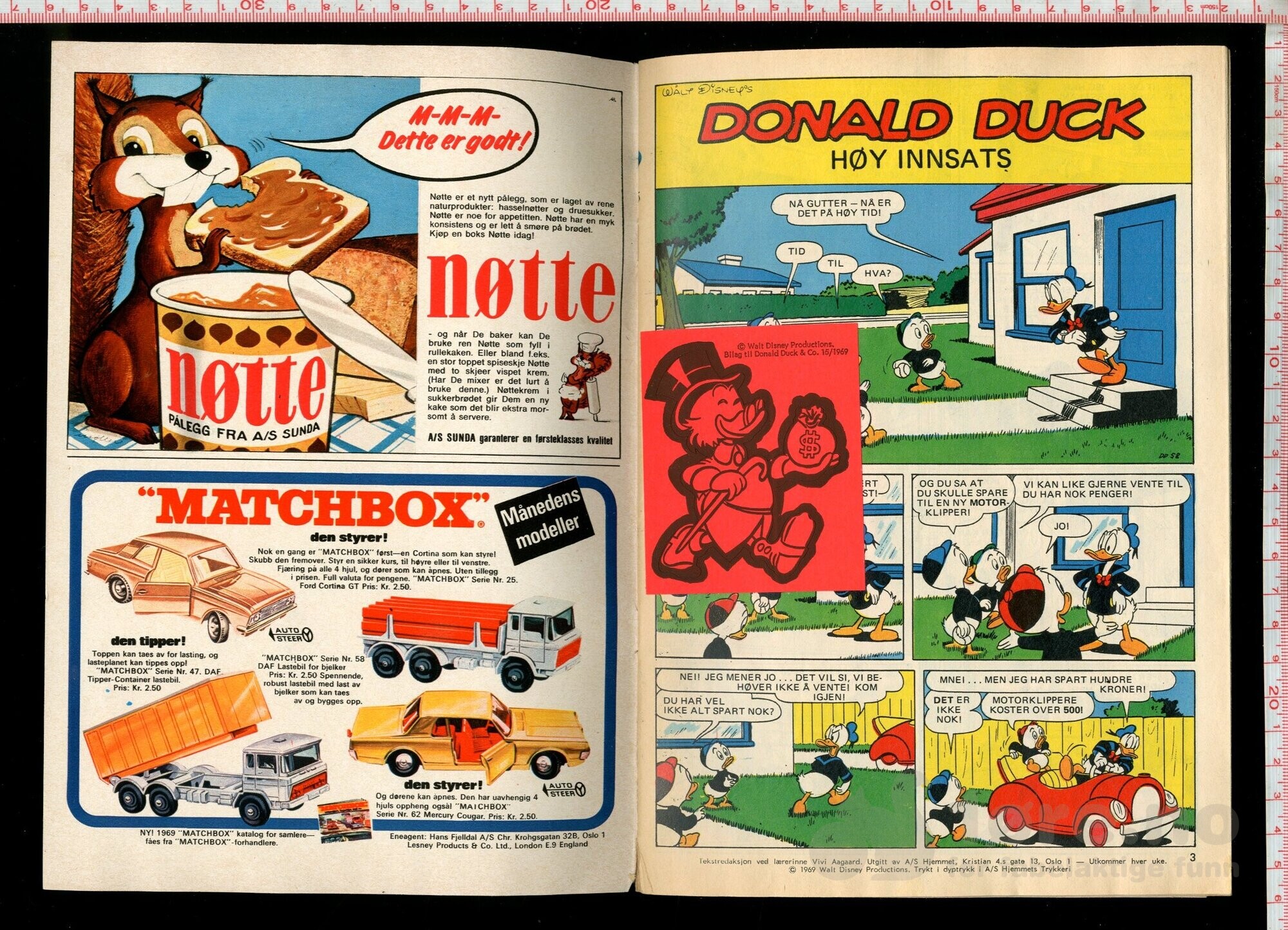 Donald Duck 1969 Nr 15 med klistermerke, bilde 4