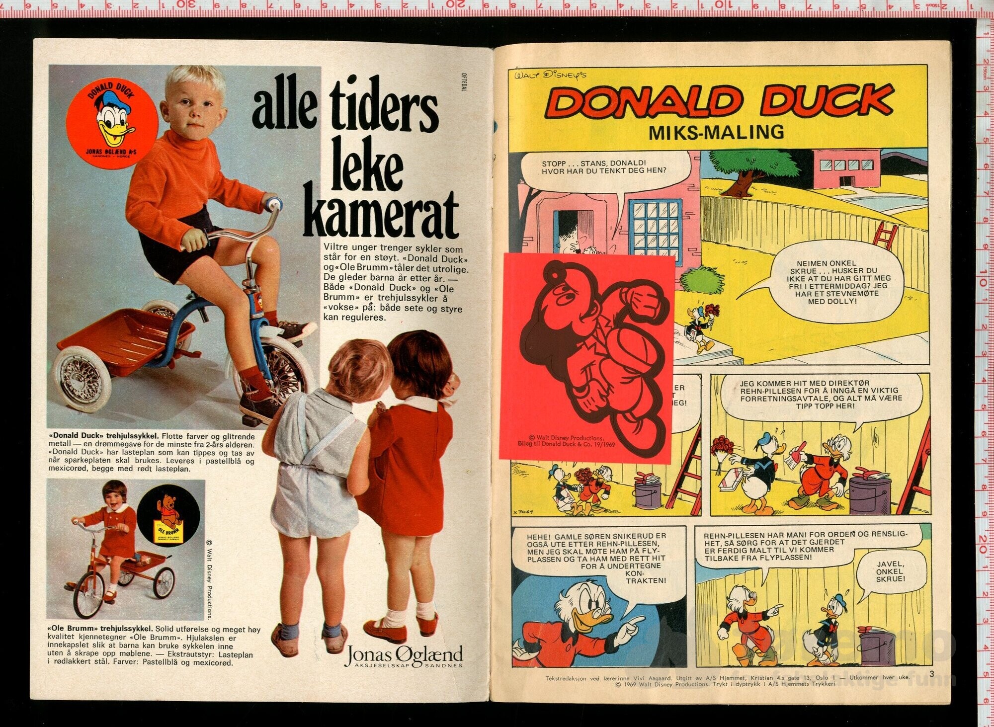 Donald Duck 1969 Nr 19 med klistermerke, bilde 4