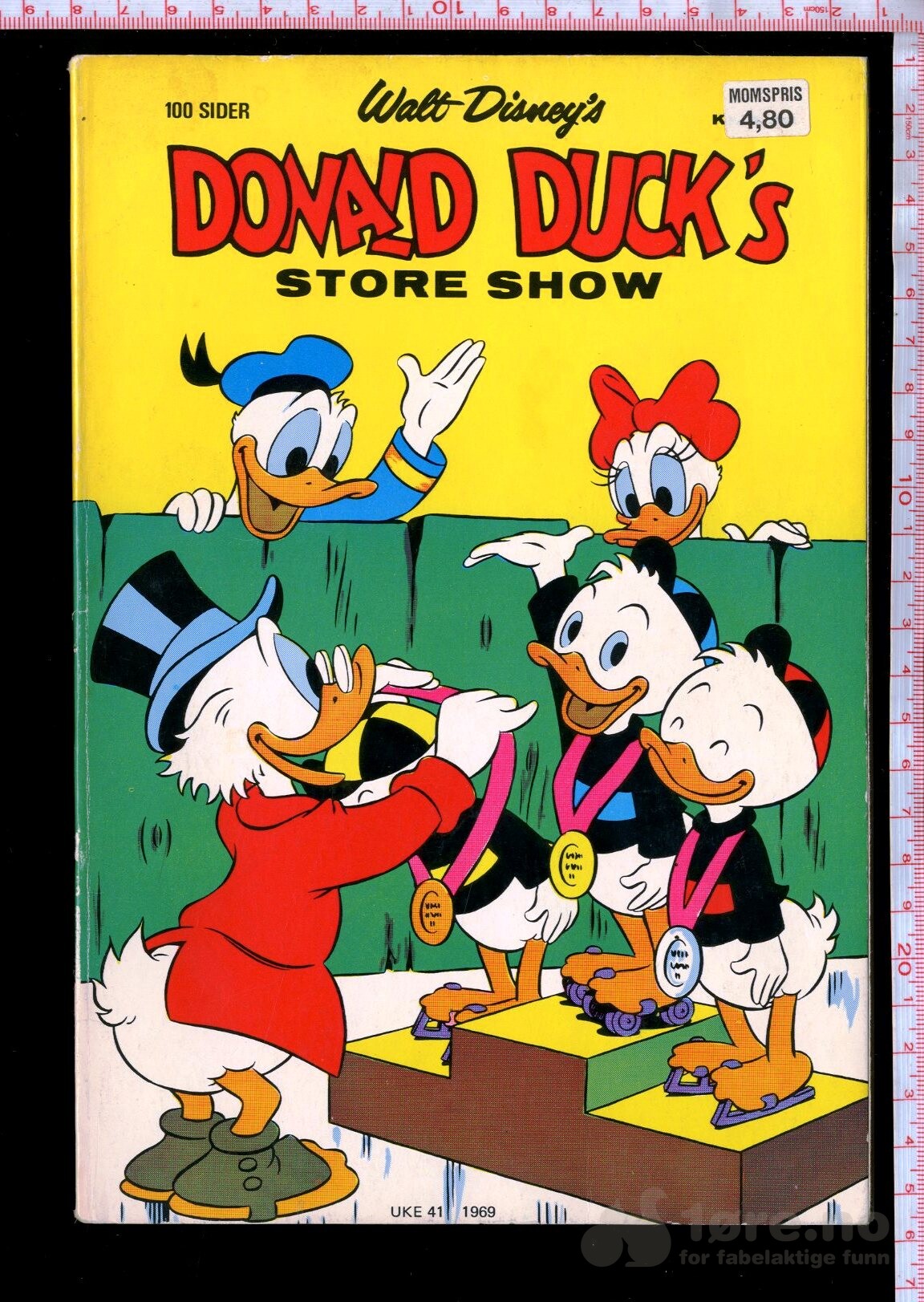 Donald Duck`s store show 1969 variant m/mva prislapp!