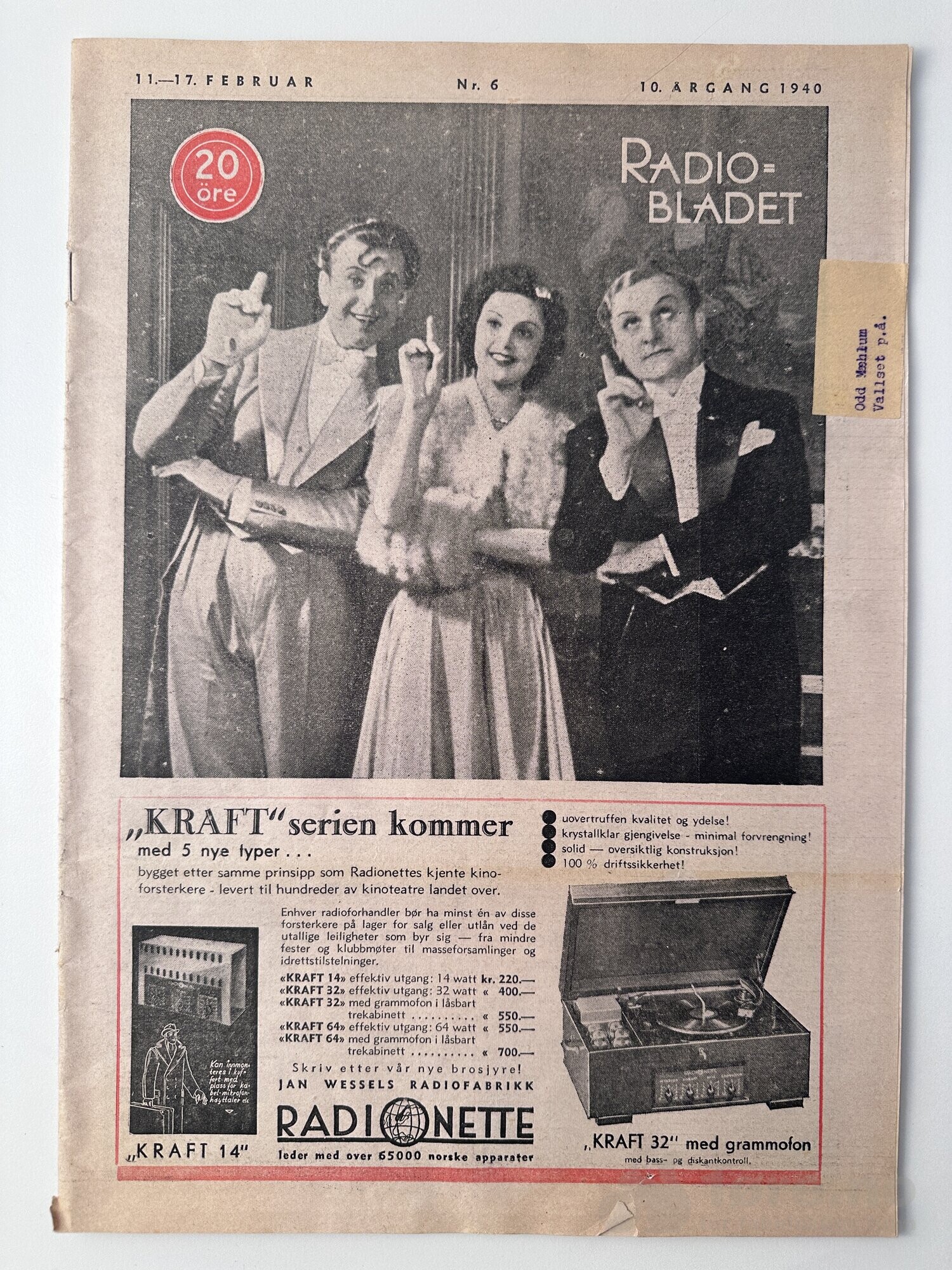 Fjernsyn og Radio / Hallo-Hallo / Radio Bladet 1939-40, bilde 3