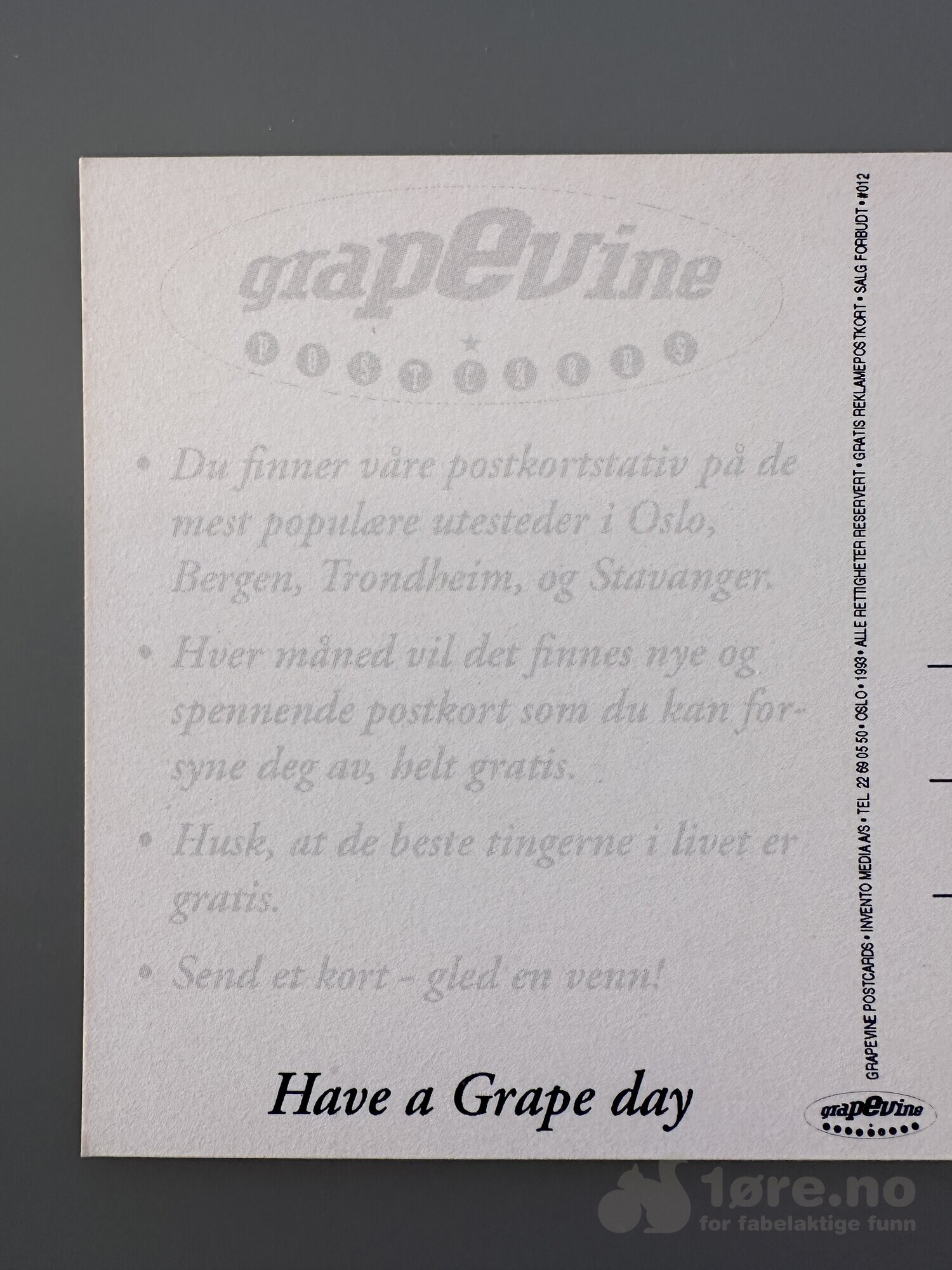 Grapevine reklamepostkort 1990-tallet, bilde 4