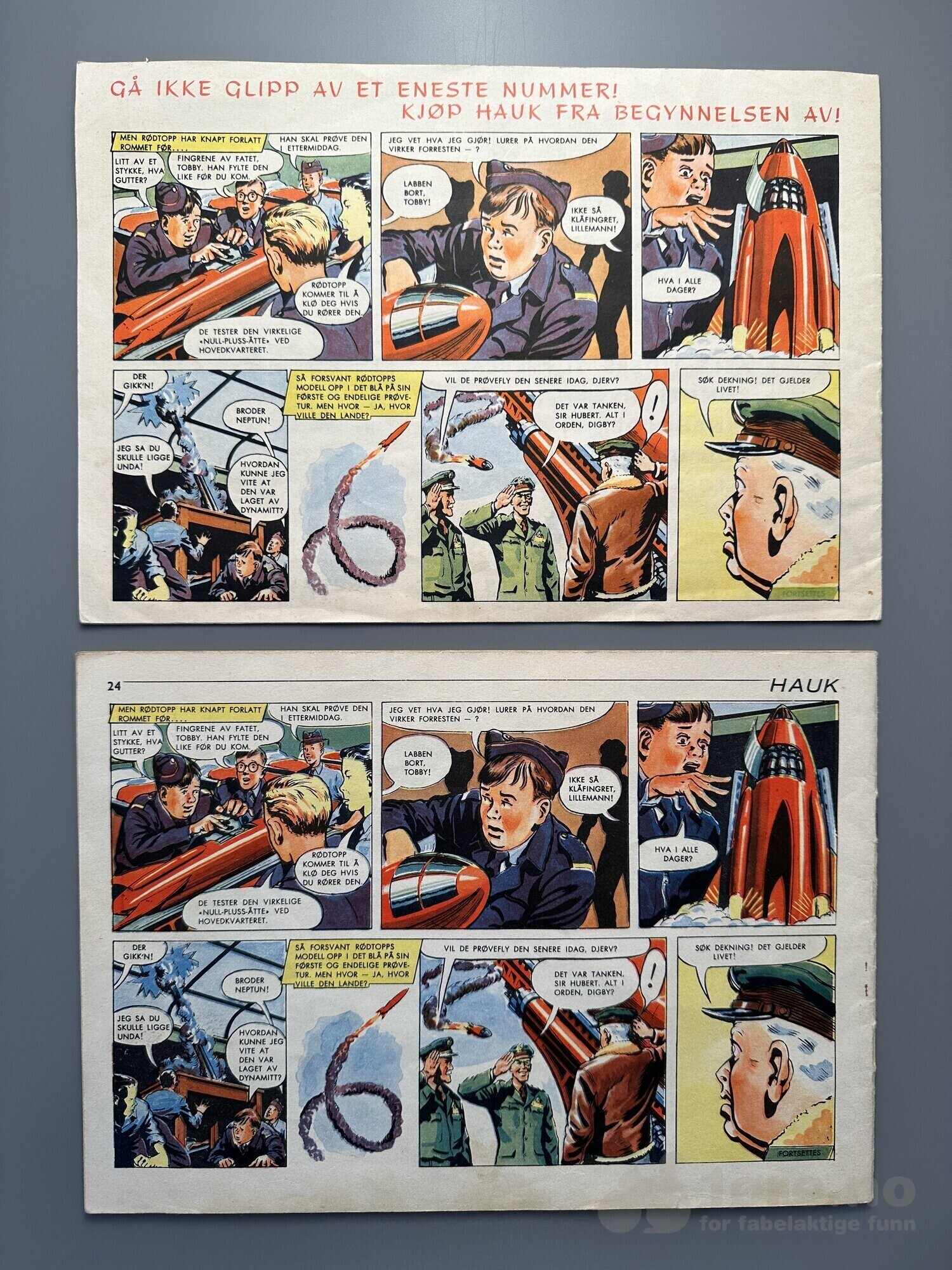Hauk 1955 komplett nr 1-4 + Prøvernummer!, bilde 2