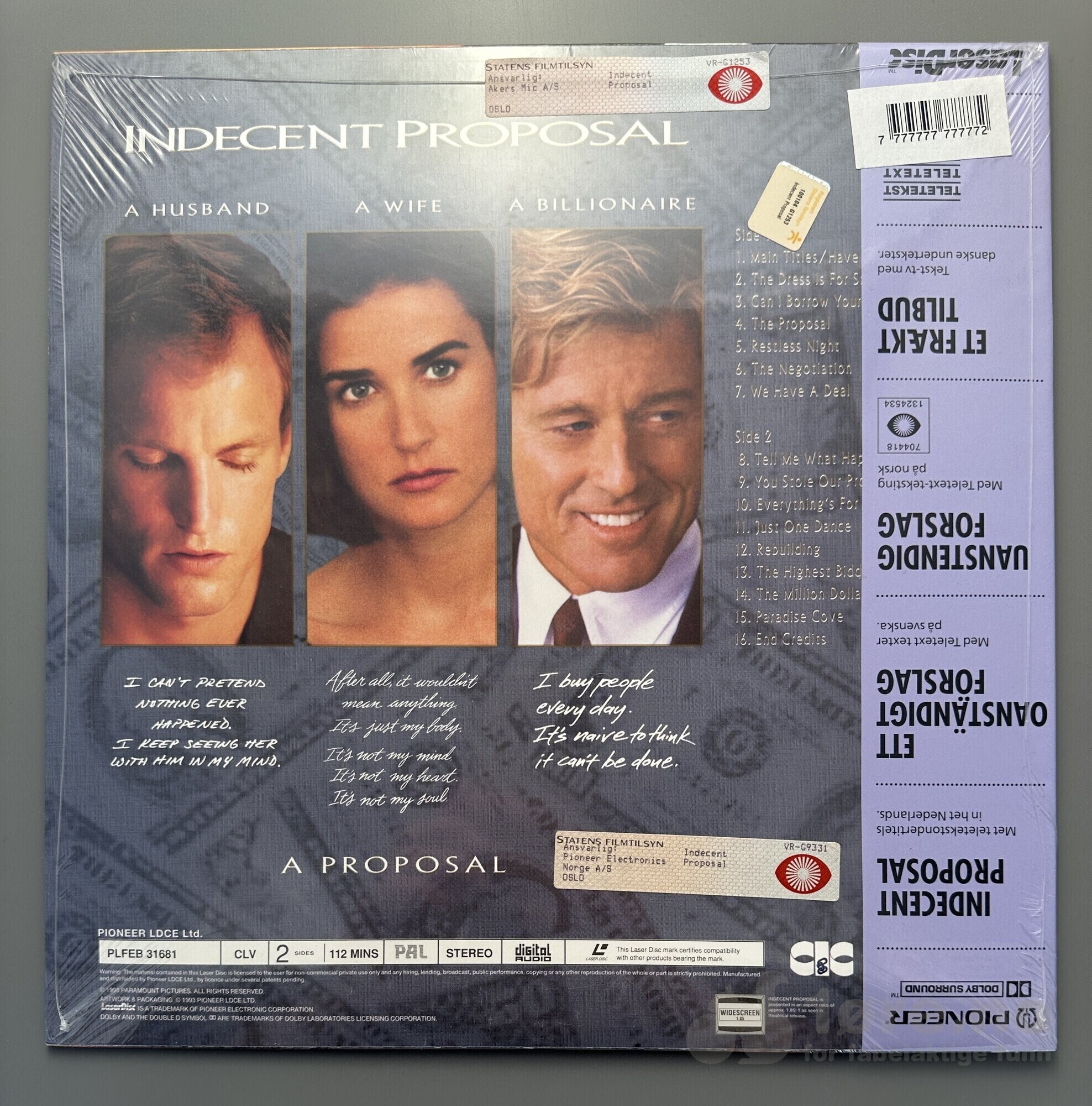 LaserDisc - Indecent Proposal, bilde 2