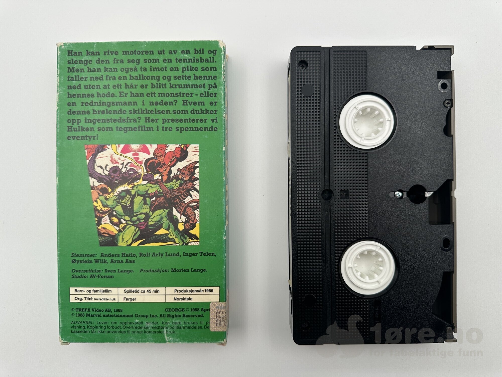 VHS - Den Utrolige Hulken i pappcover!, bilde 3