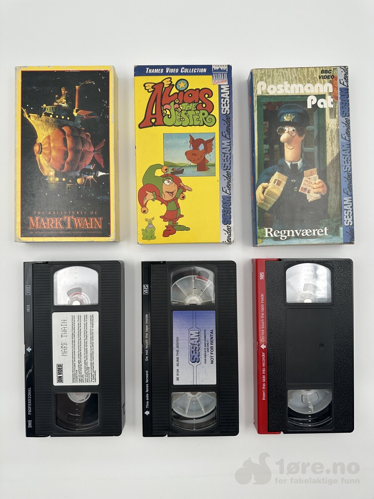 VHS - 3 stk barnefilmer i pappcover!