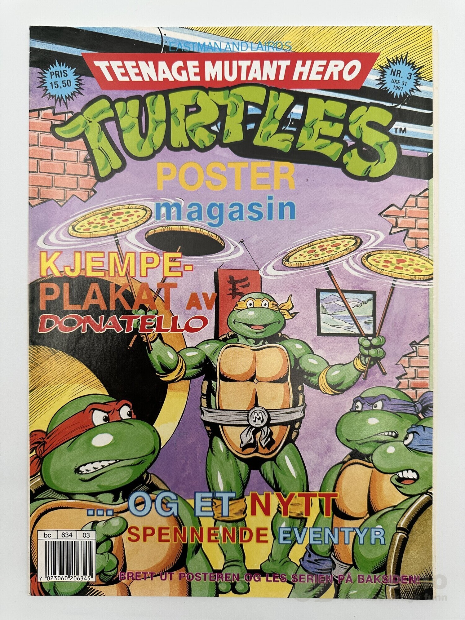 Teenage Mutant Hero Turtles poster magasin 1991 nr 3