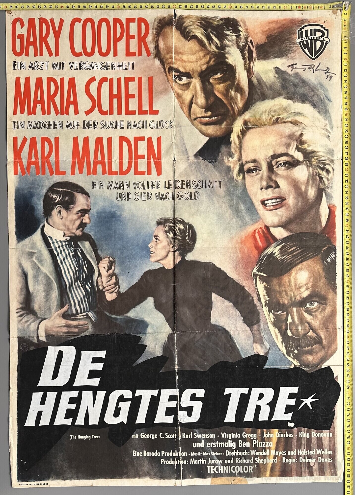 De hengtes tre 1959 - Original kinoplakat!
