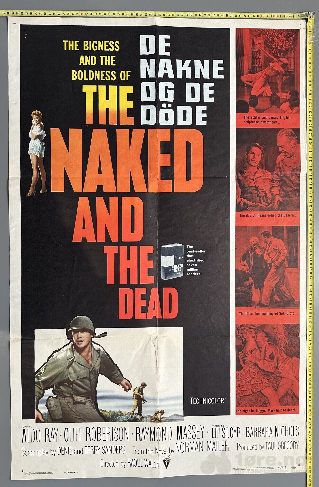 De nakne og de døde 1958 - Original kinoplakat!
