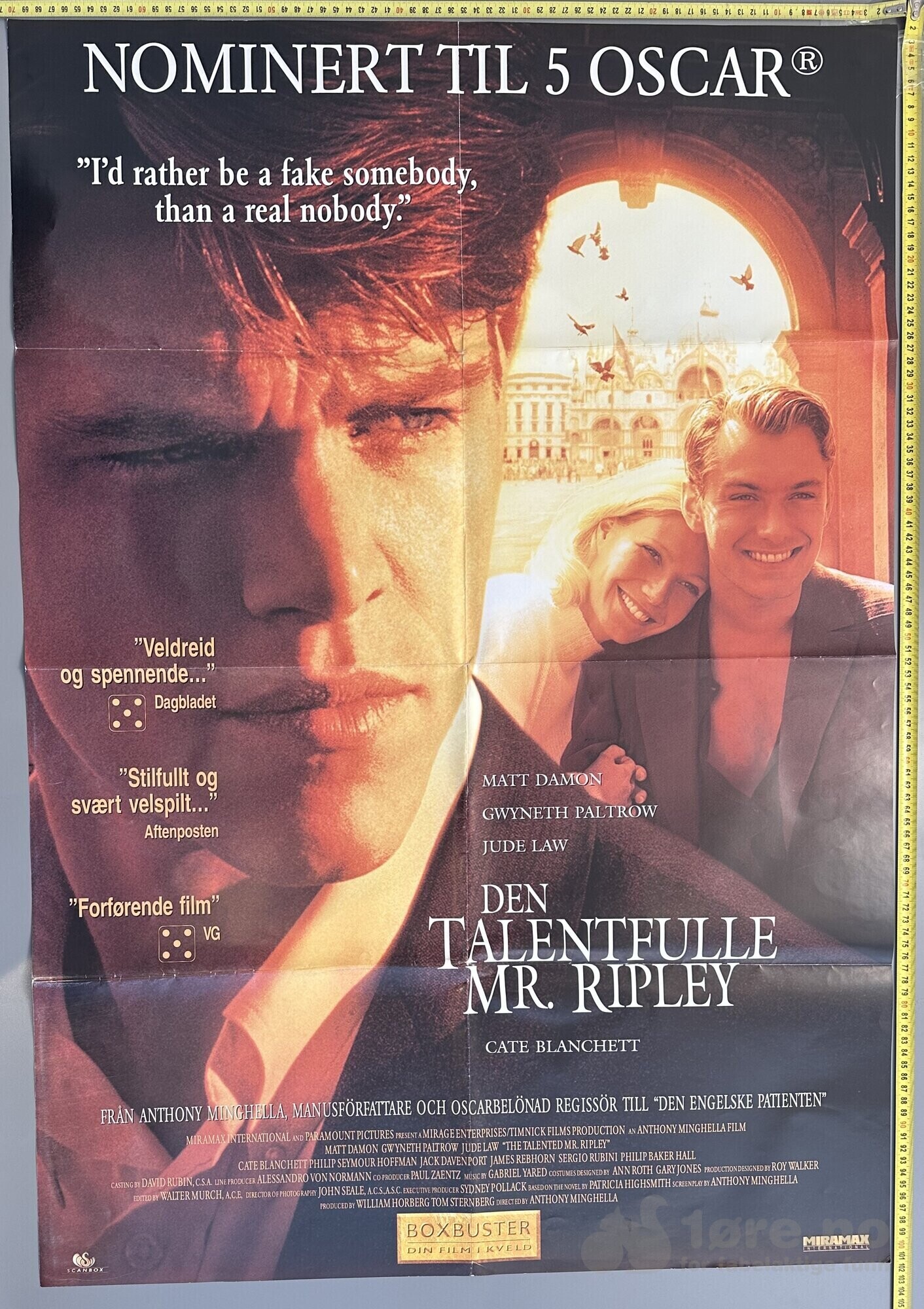 Den talentfulle Mr. Ripley 1999 - Original kinoplakat!