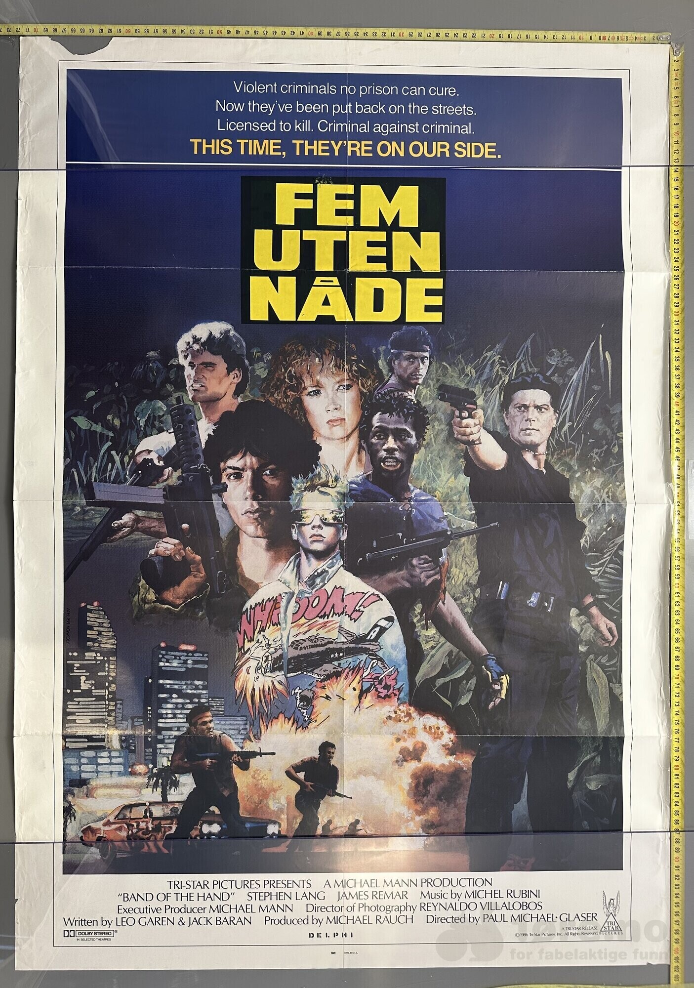 Fem uten nåde 1986 - Original kinoplakat!