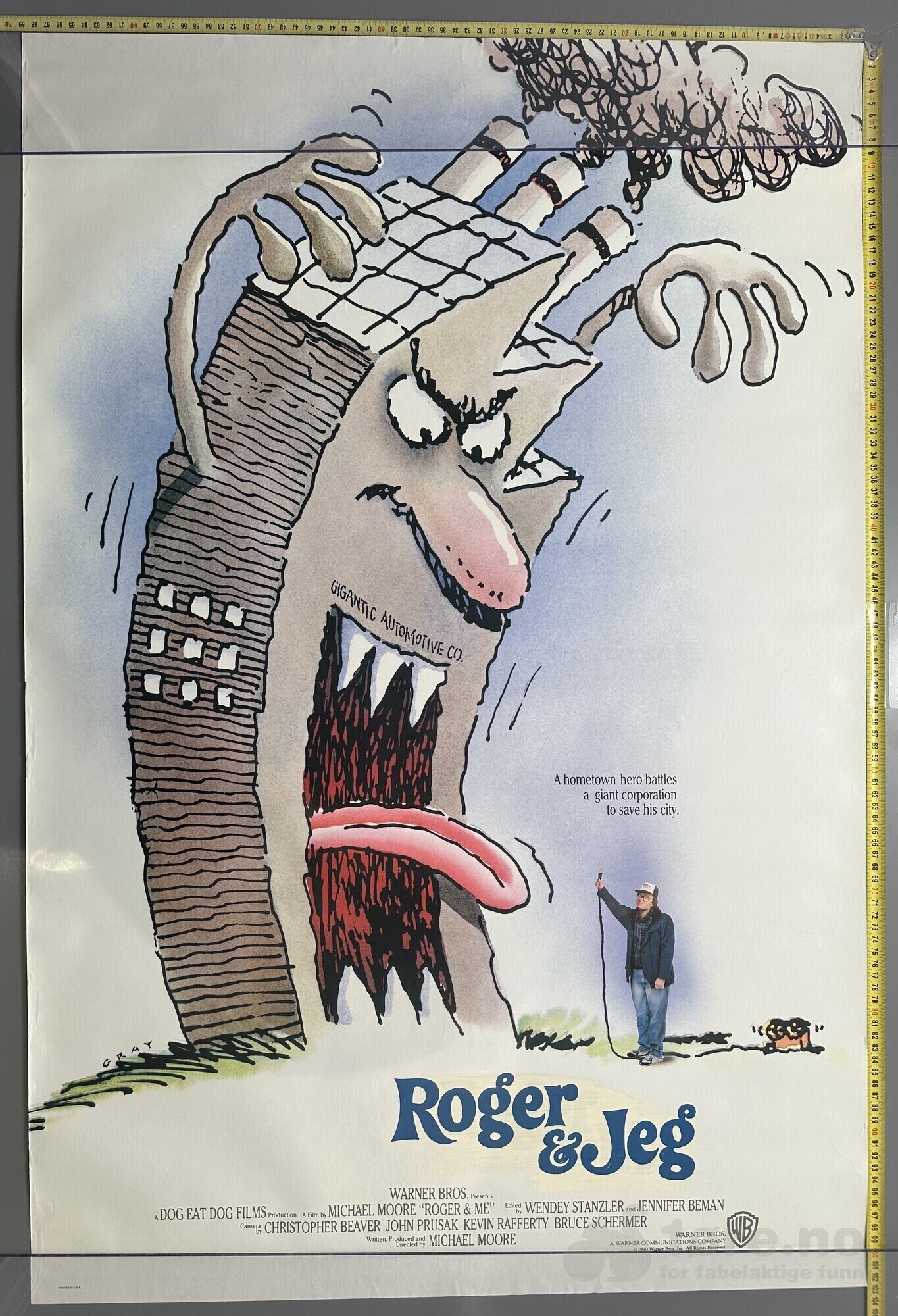 Roger & Jeg 1989 - Original kinoplakat!