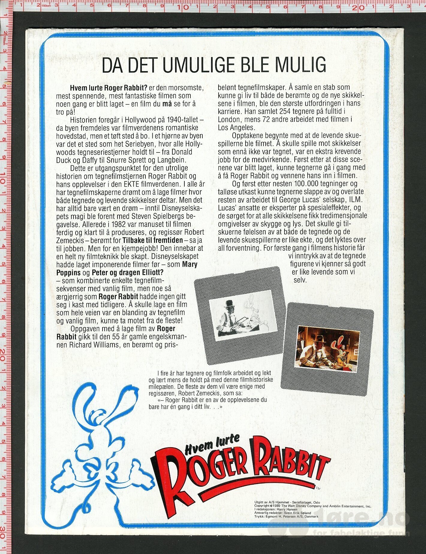 Poster Magasin - Hvem lurte Roger Rabitt 1989, bilde 2