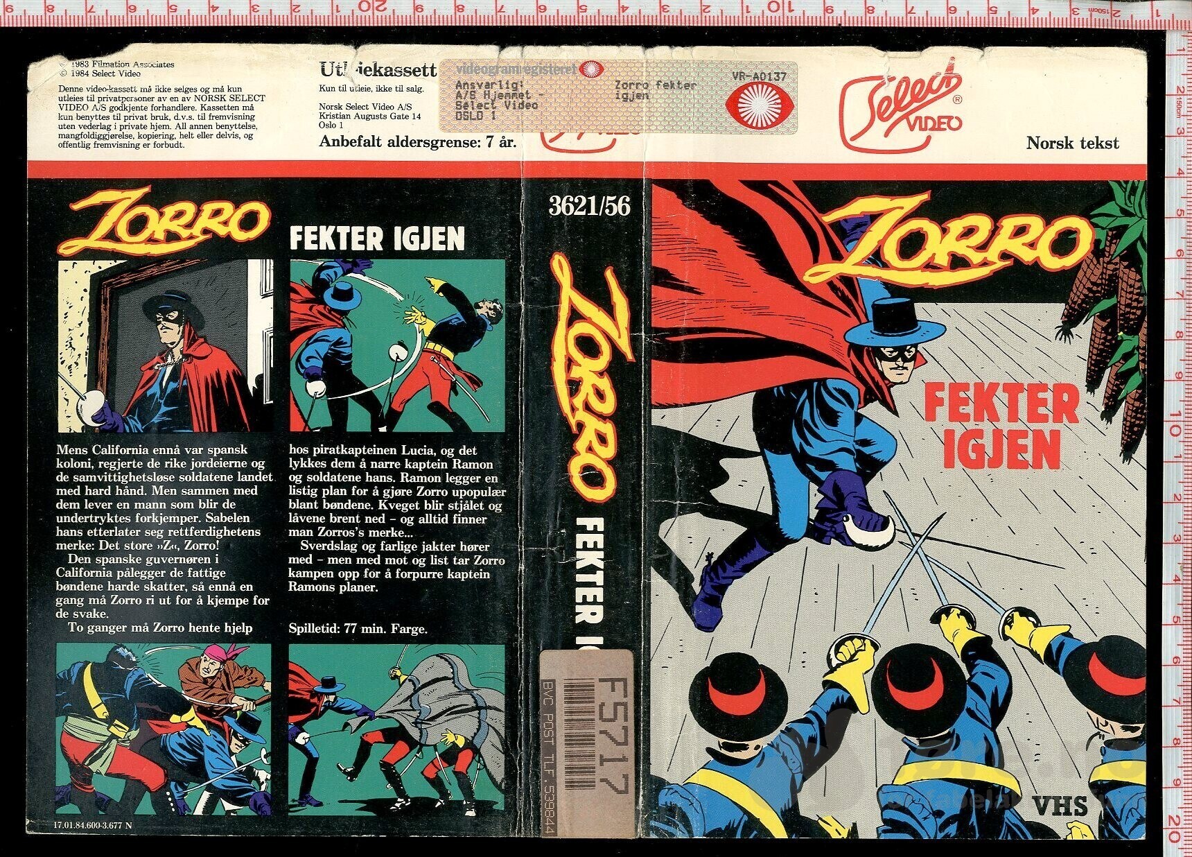 VHS-cover - Zorro fekter igjen