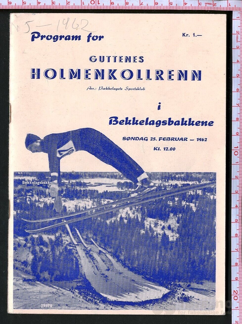 Program for guttenes Holmenkollrenn i Bekkelagsbakkene 1962