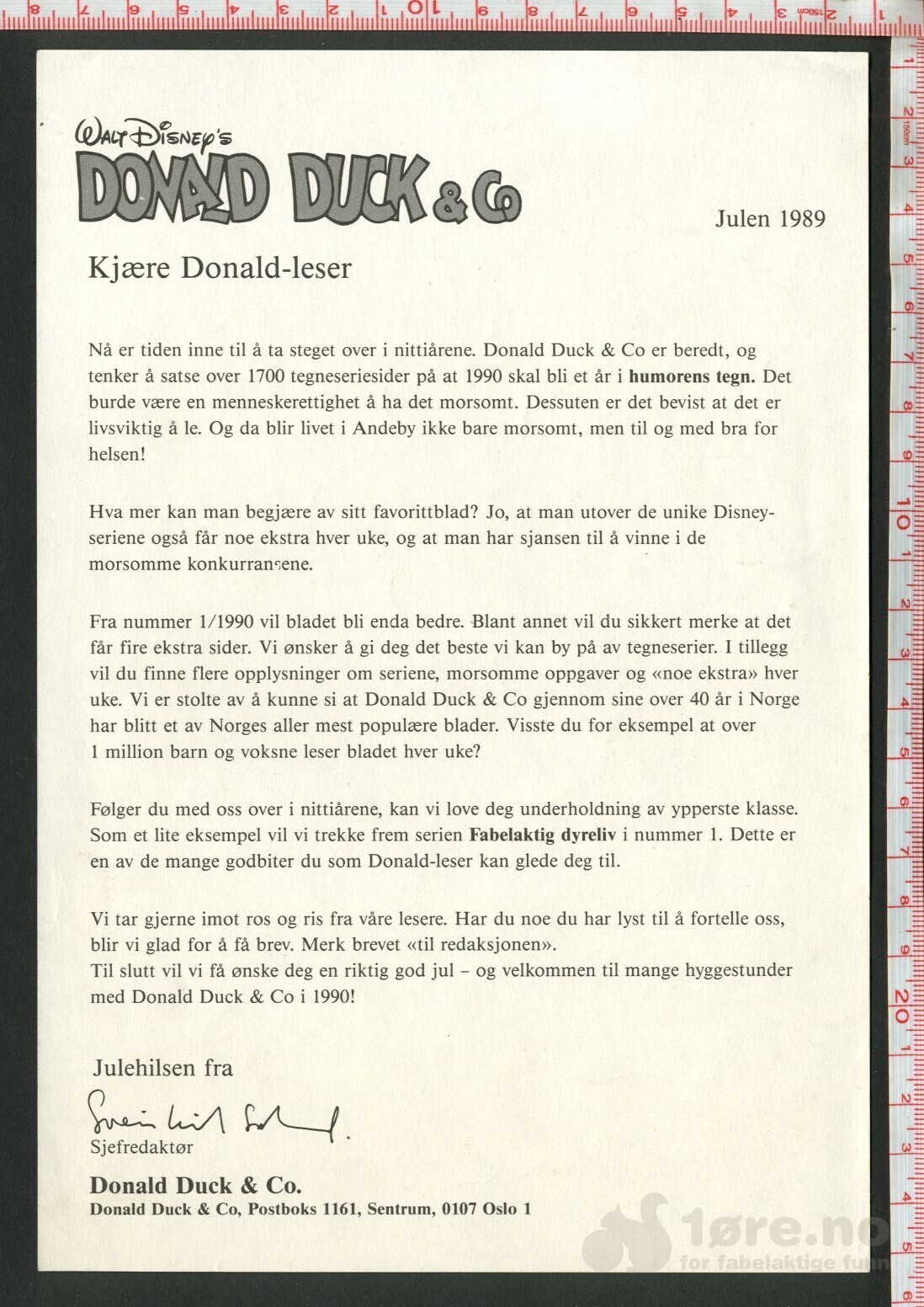 Løst bilag Donald Duck & Co 1989 nr 52
