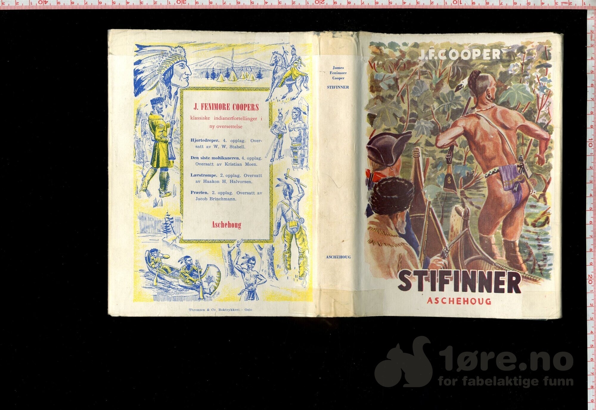 Cooper, J. Fenimore - Stifinner (Oslo 1950) med vareomslag!