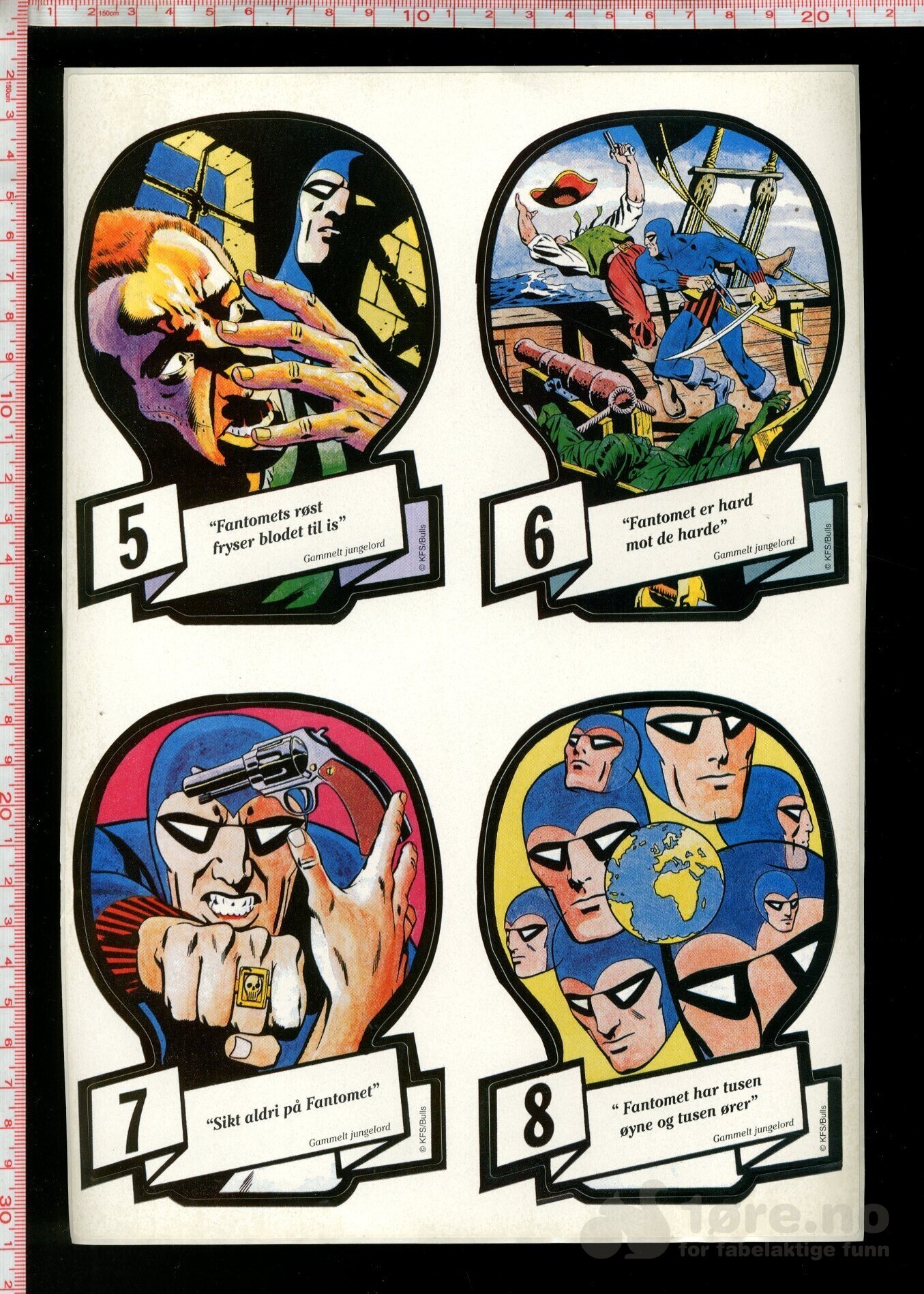 Fantomet Jungelord 1986 - Komplett 1-12 klistermerker som helark!, bilde 2