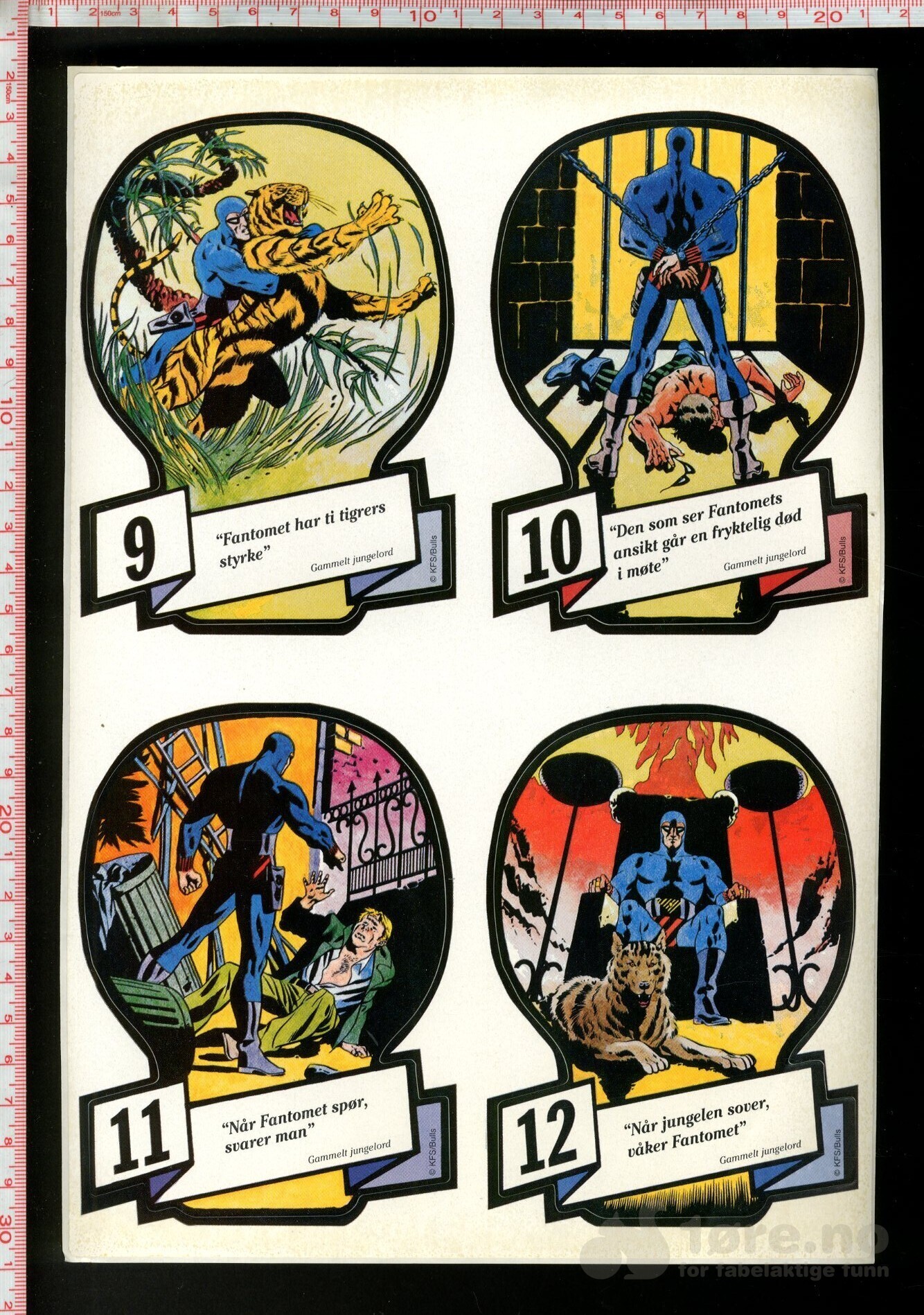 Fantomet Jungelord 1986 - Komplett 1-12 klistermerker som helark!, bilde 3