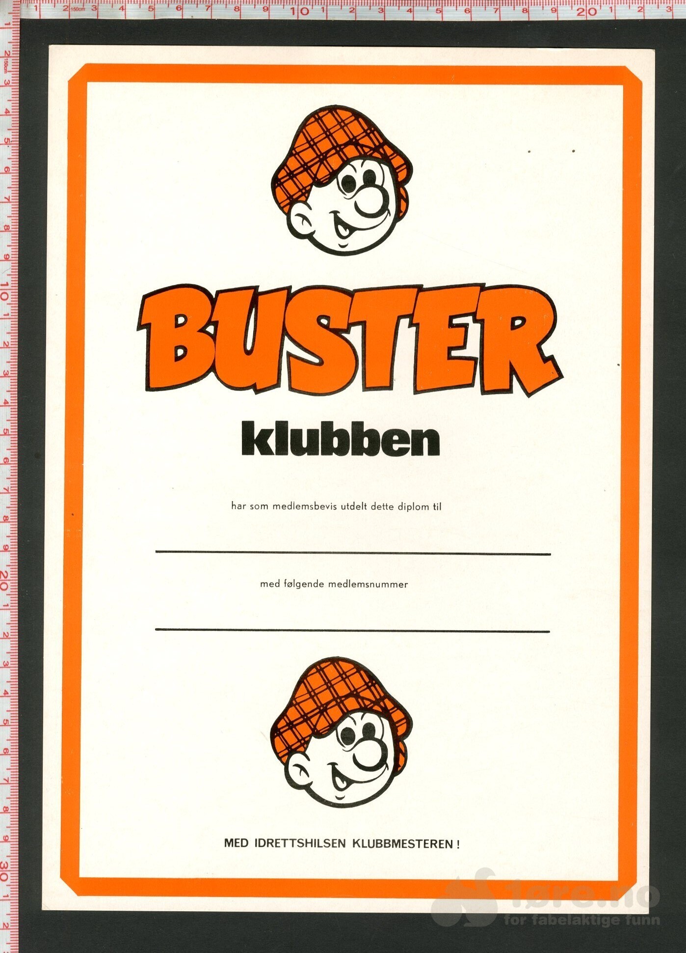 Buster Klubben Medlemsbevis/diplom
