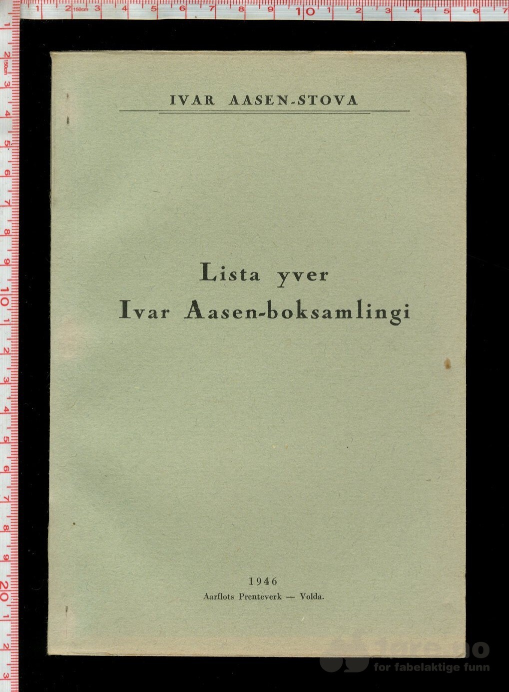 Lista yver Uvar Aasen.boksamling (1946)