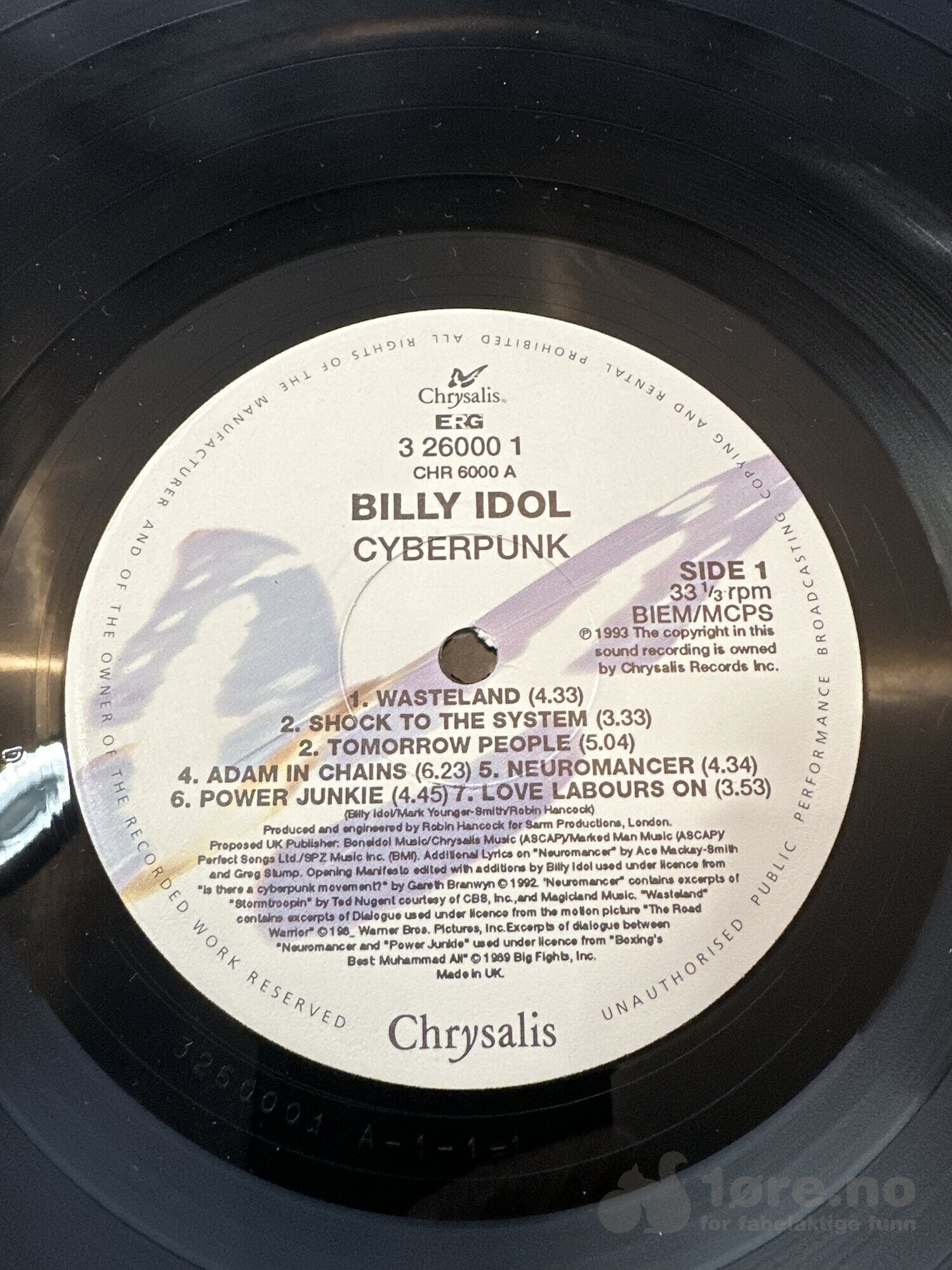 LP - Billy Idol - Cyberpunk, bilde 3