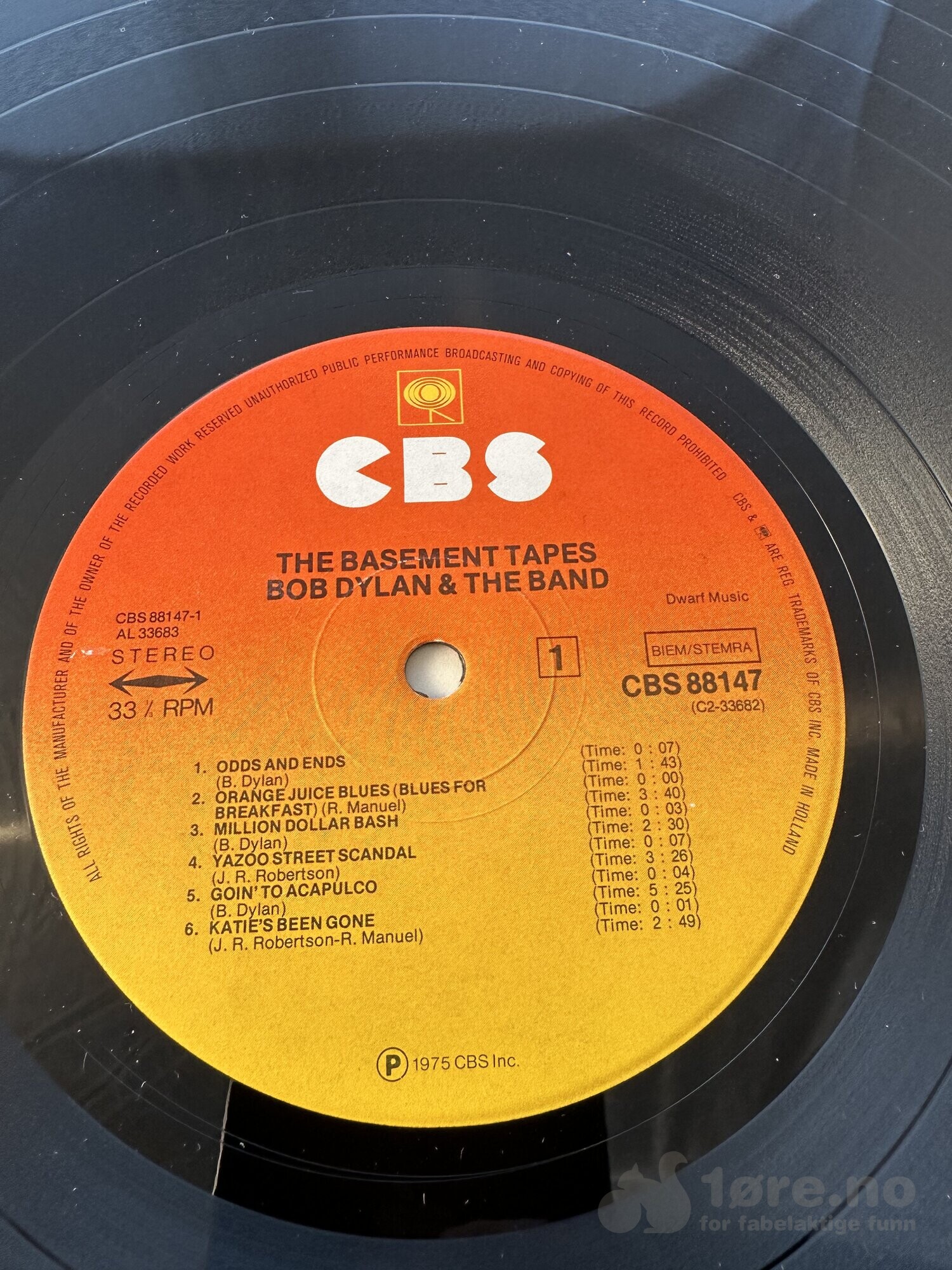 LP - Bob Dylan and The Band - The Basement Tapes, bilde 4