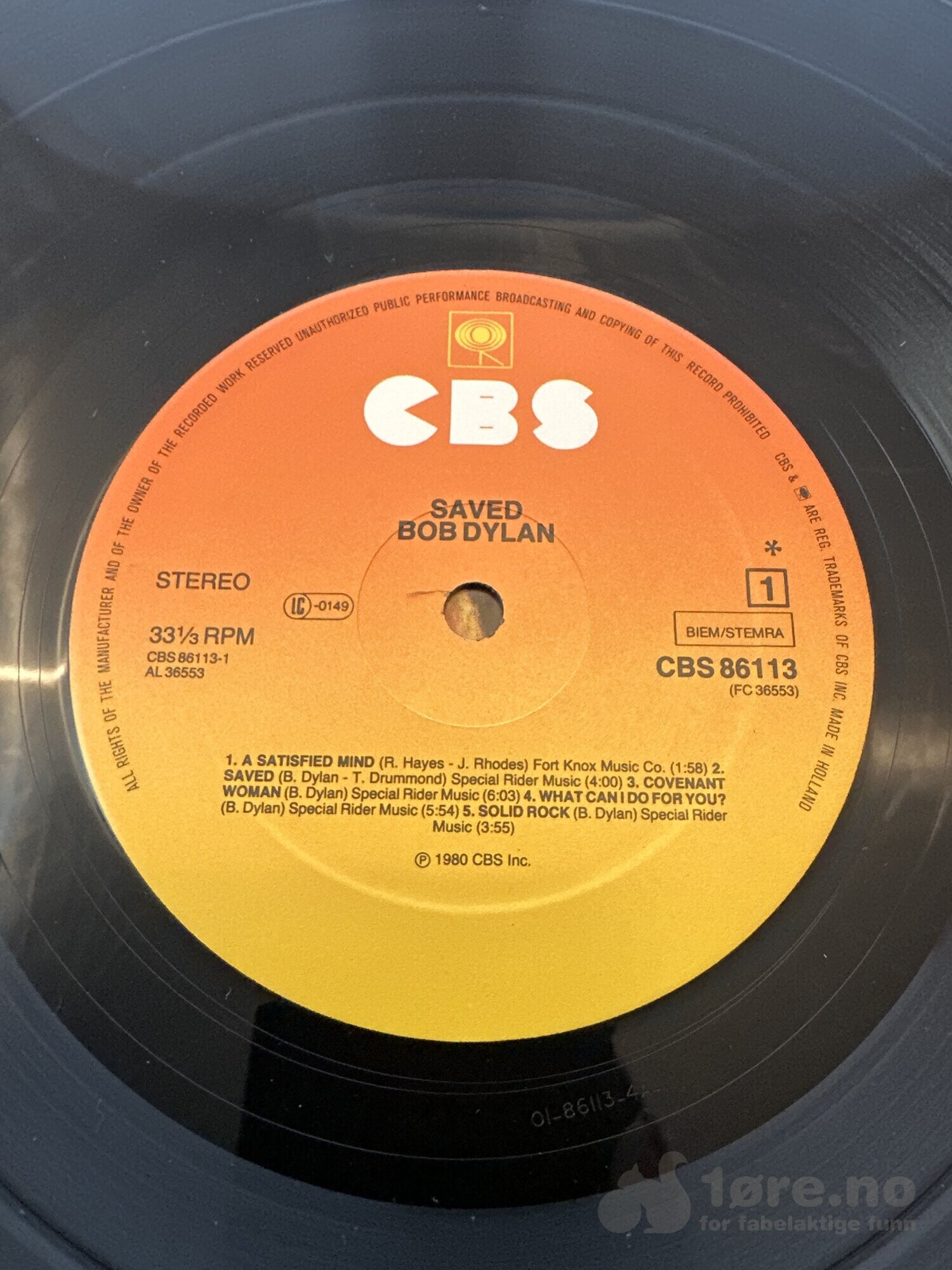 LP - Bob Dylan - Saved, bilde 3