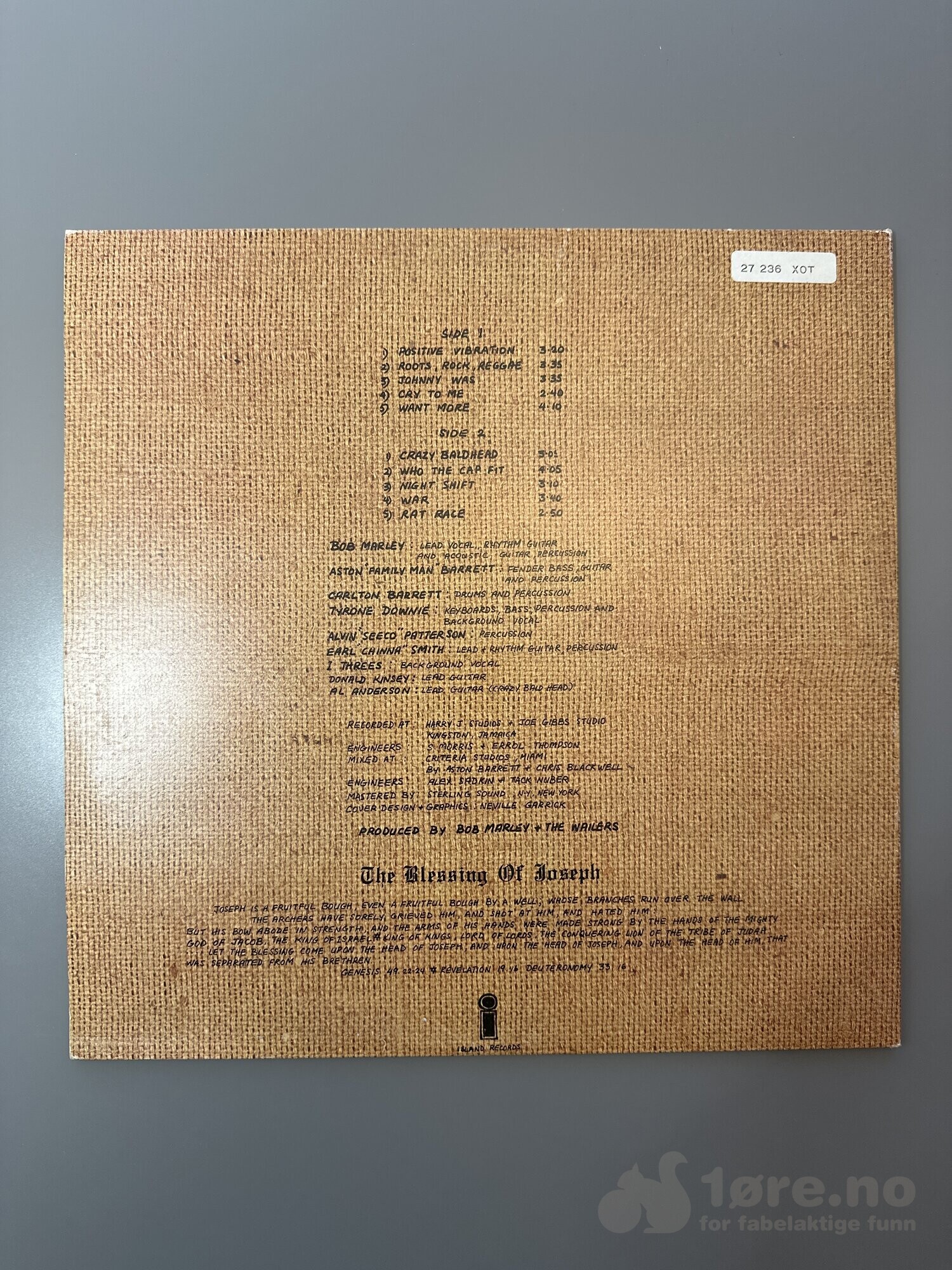 LP - Bob Marley & The Wailers - Rastaman Vibration, bilde 2