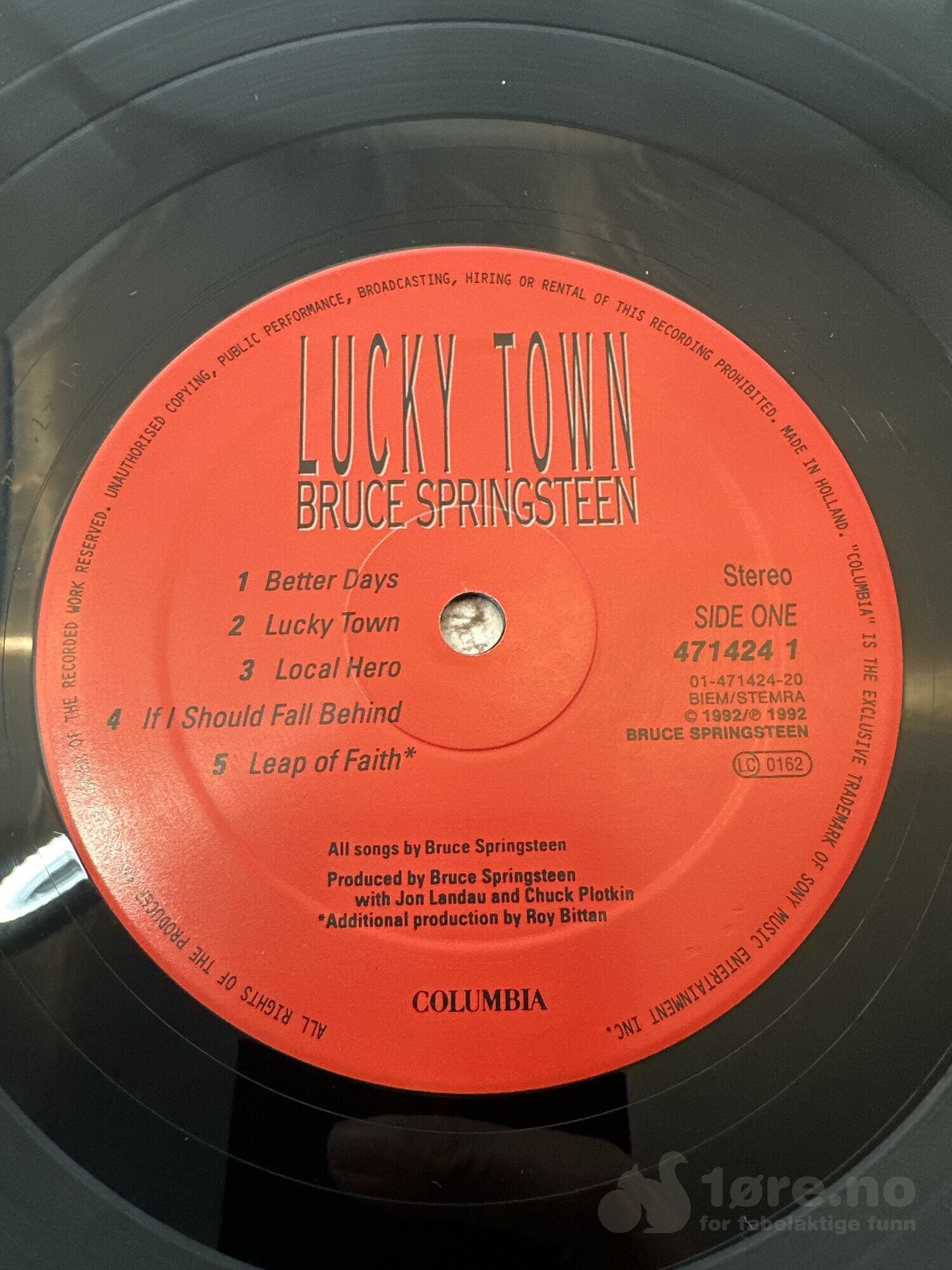 LP - Bruce Springsteen - Lucky Town, bilde 3