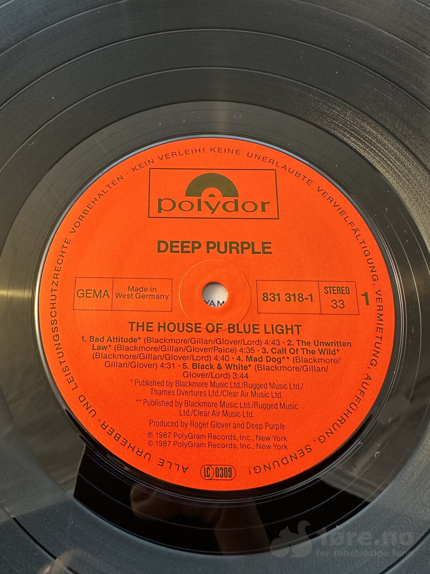 LP - Deep Purple - The House of Blue light, bilde 3