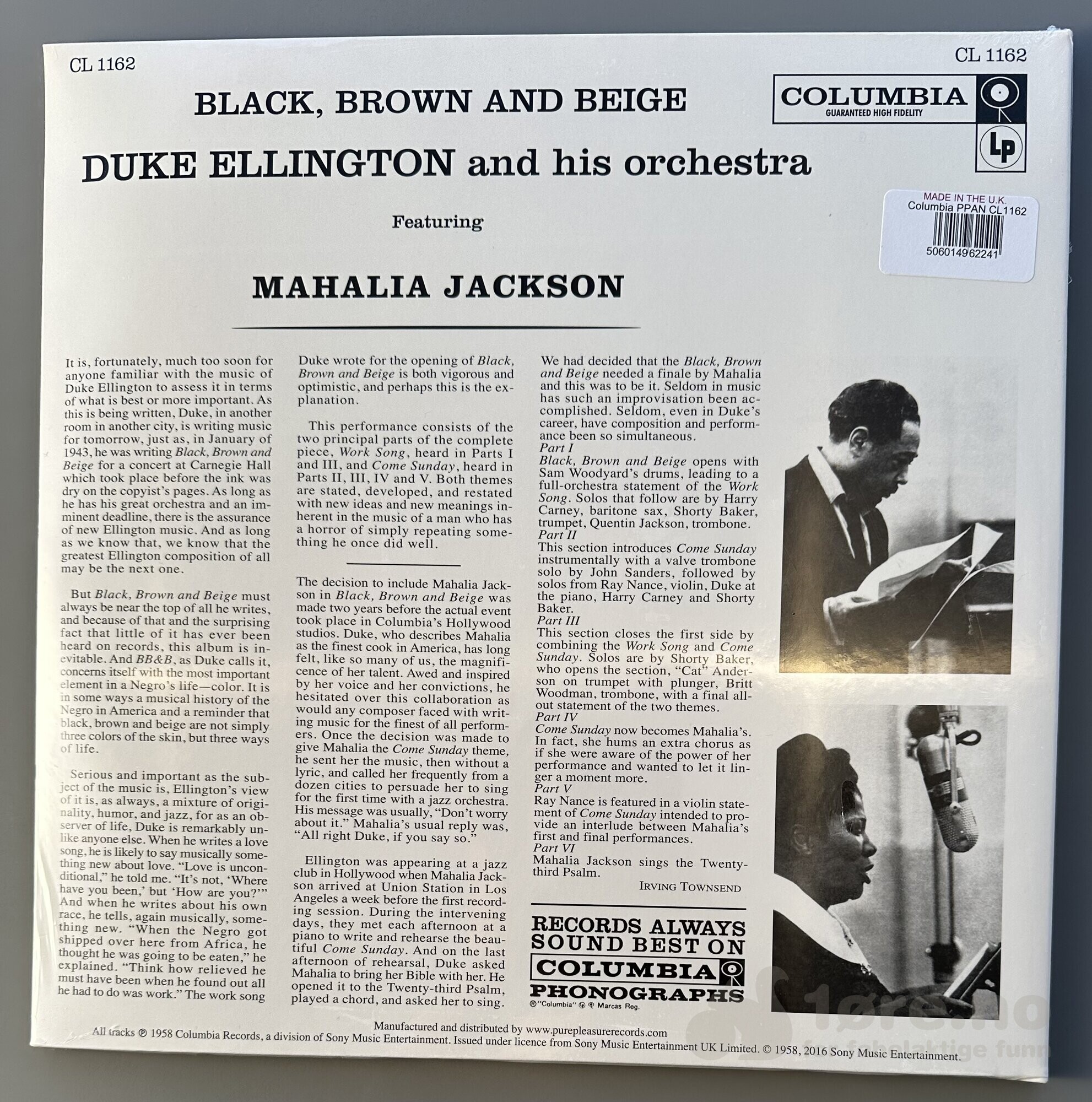 LP - Duke Ellington- Black, Brown and Beige, bilde 2