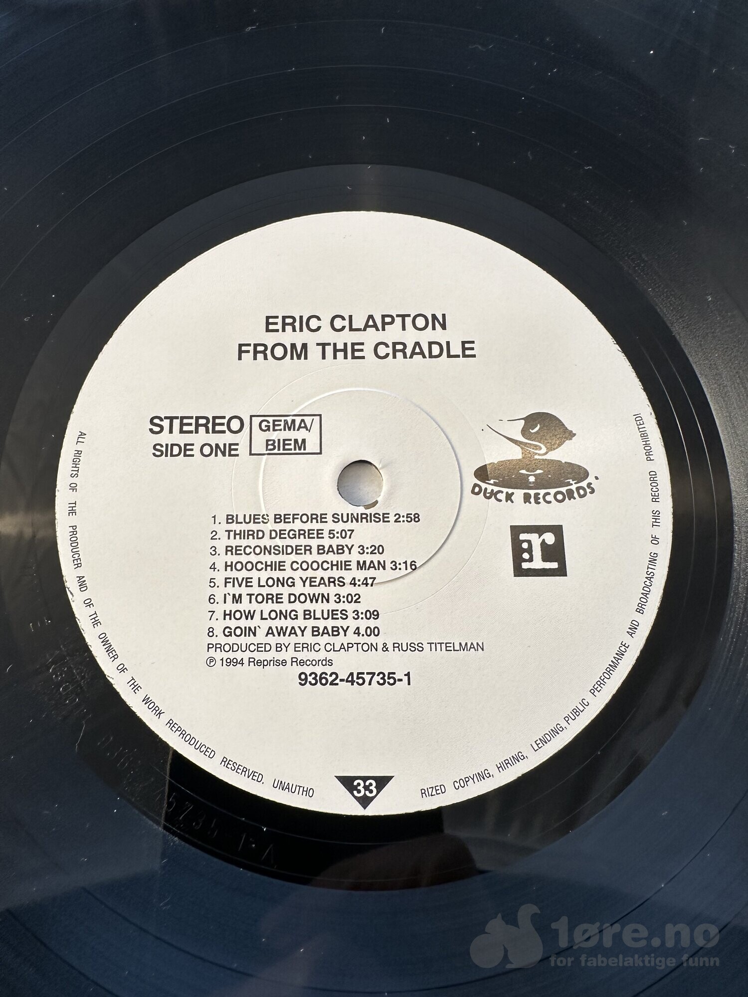 LP - Eric Clapton - From the Cradle, bilde 3