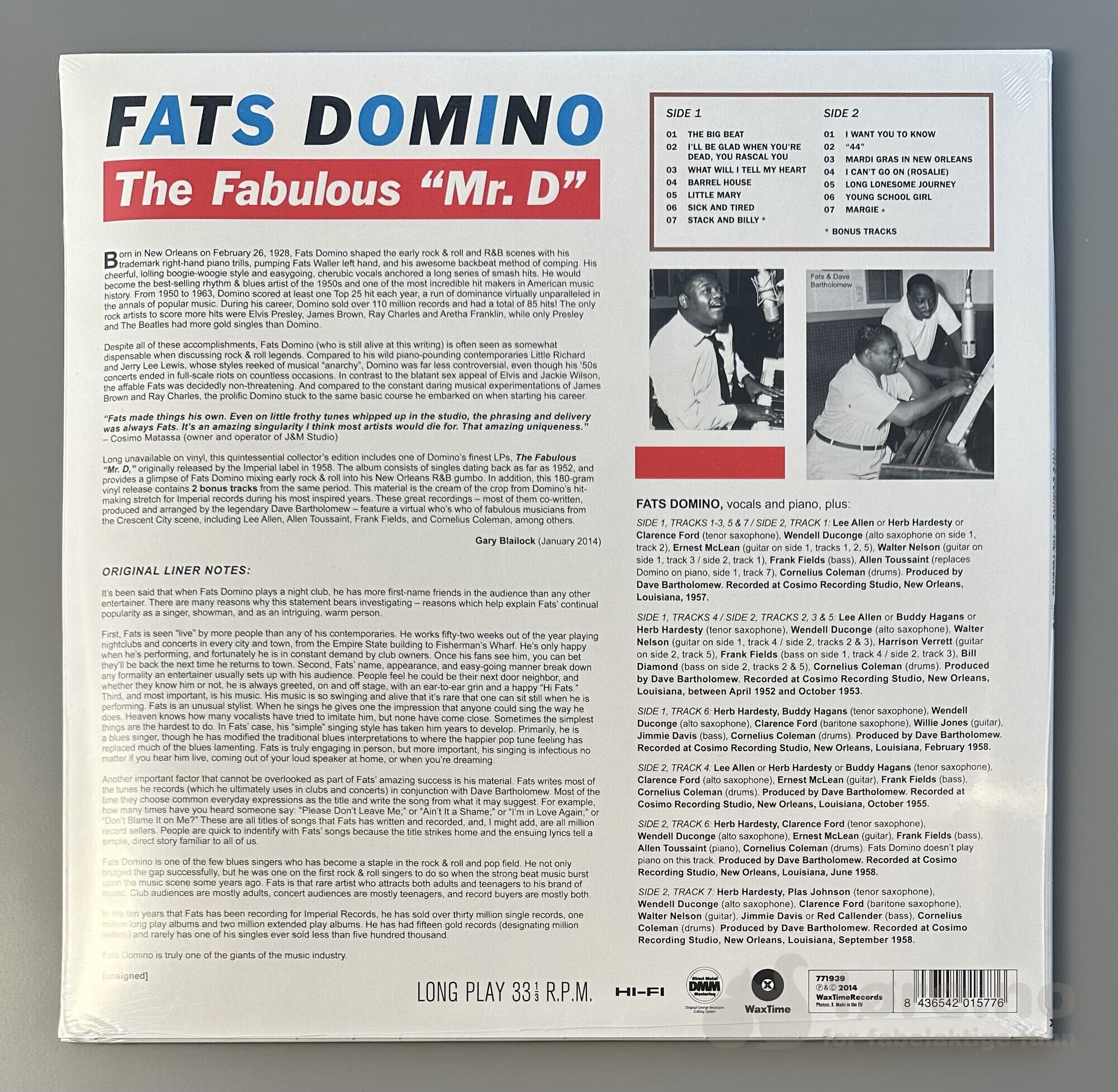 LP - Fats Domino - The Fabulous « Mr.D», bilde 2