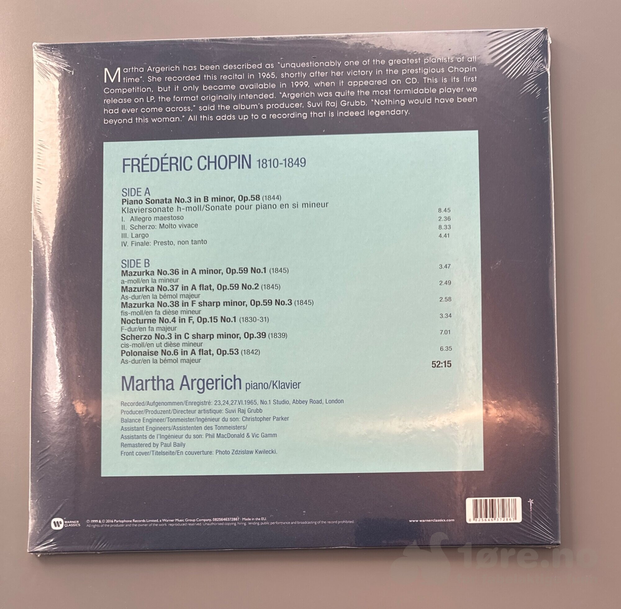 LP - Frederic Chopin / Martha Argerich - The Legendary 1965 recording, bilde 2
