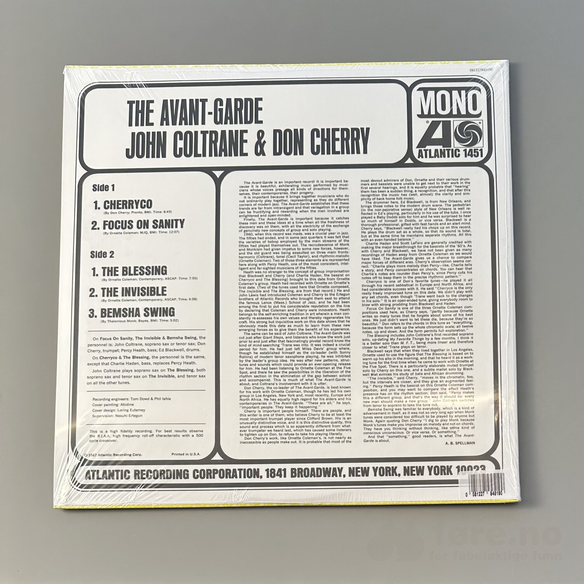 LP – John Coltrane & Don Cherry – The Avant-garde, bilde 2