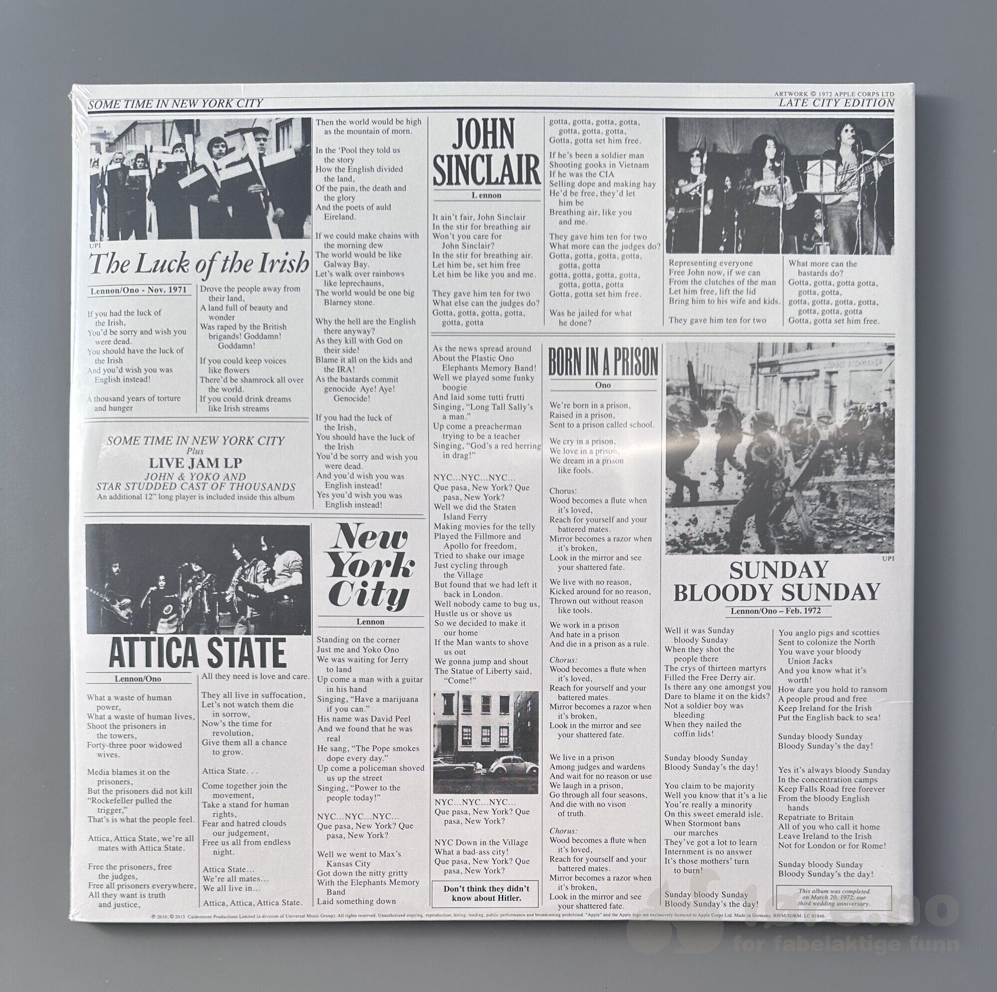 LP - John Lennon / Plastic Ono Band - Some time in New York city, bilde 2