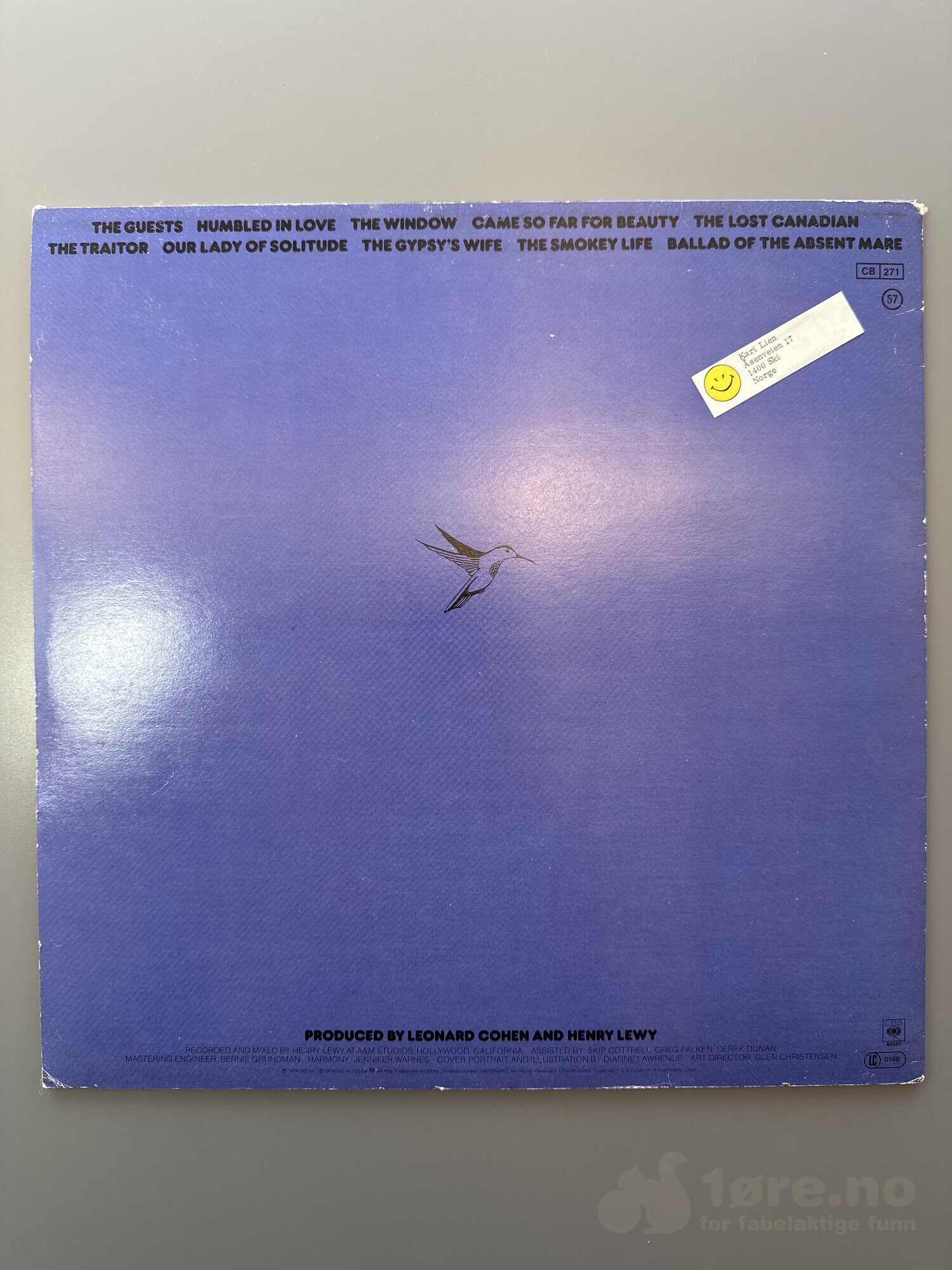 LP - Leonard Cohen - Recent songs, bilde 2