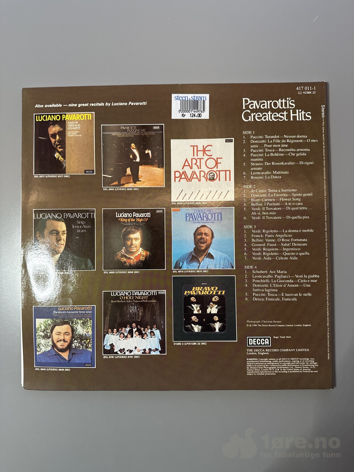 LP - Luciano Pavarotti - Greatest hits, bilde 2