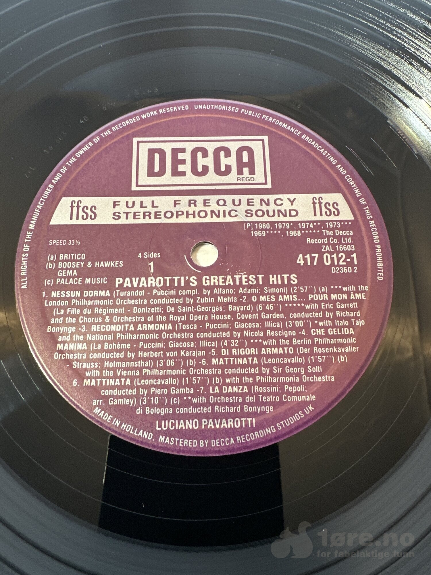 LP - Luciano Pavarotti - Greatest hits, bilde 4