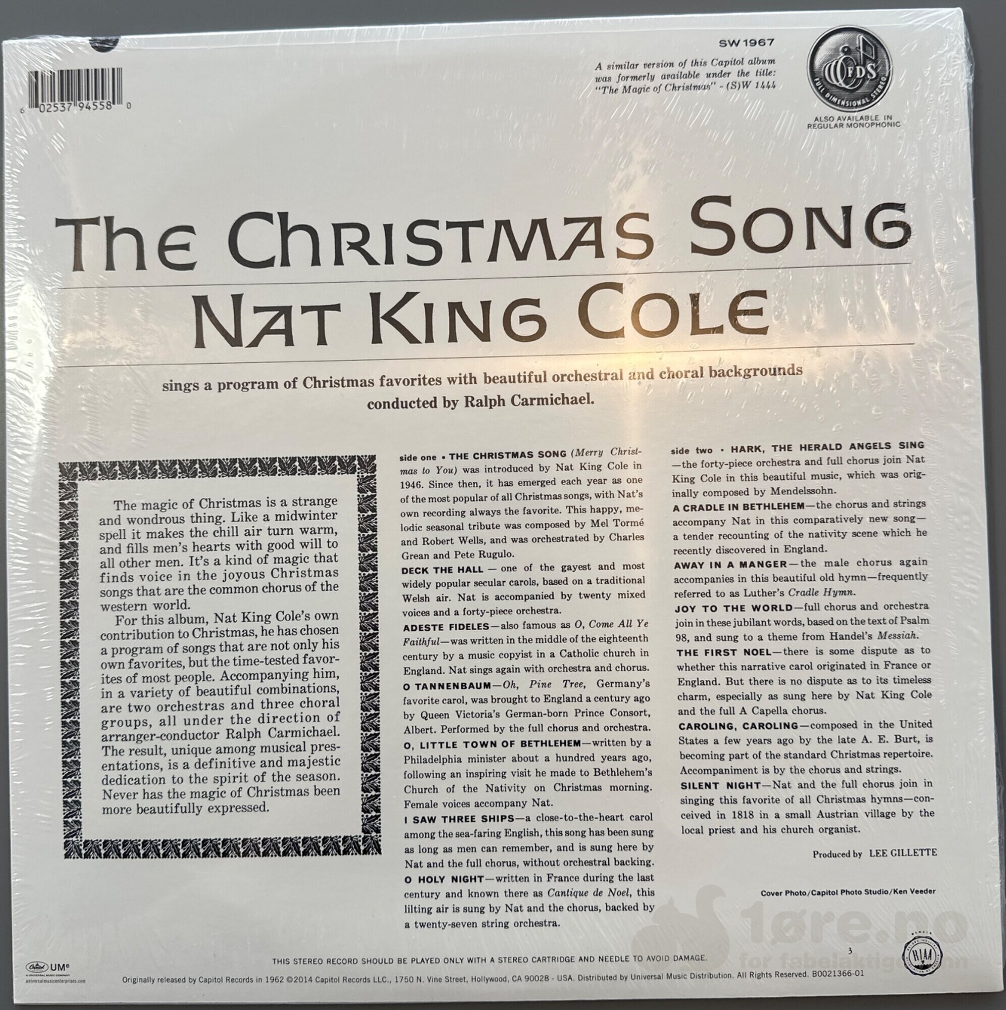 LP - Nat King Cole - The Christmas Song, bilde 2