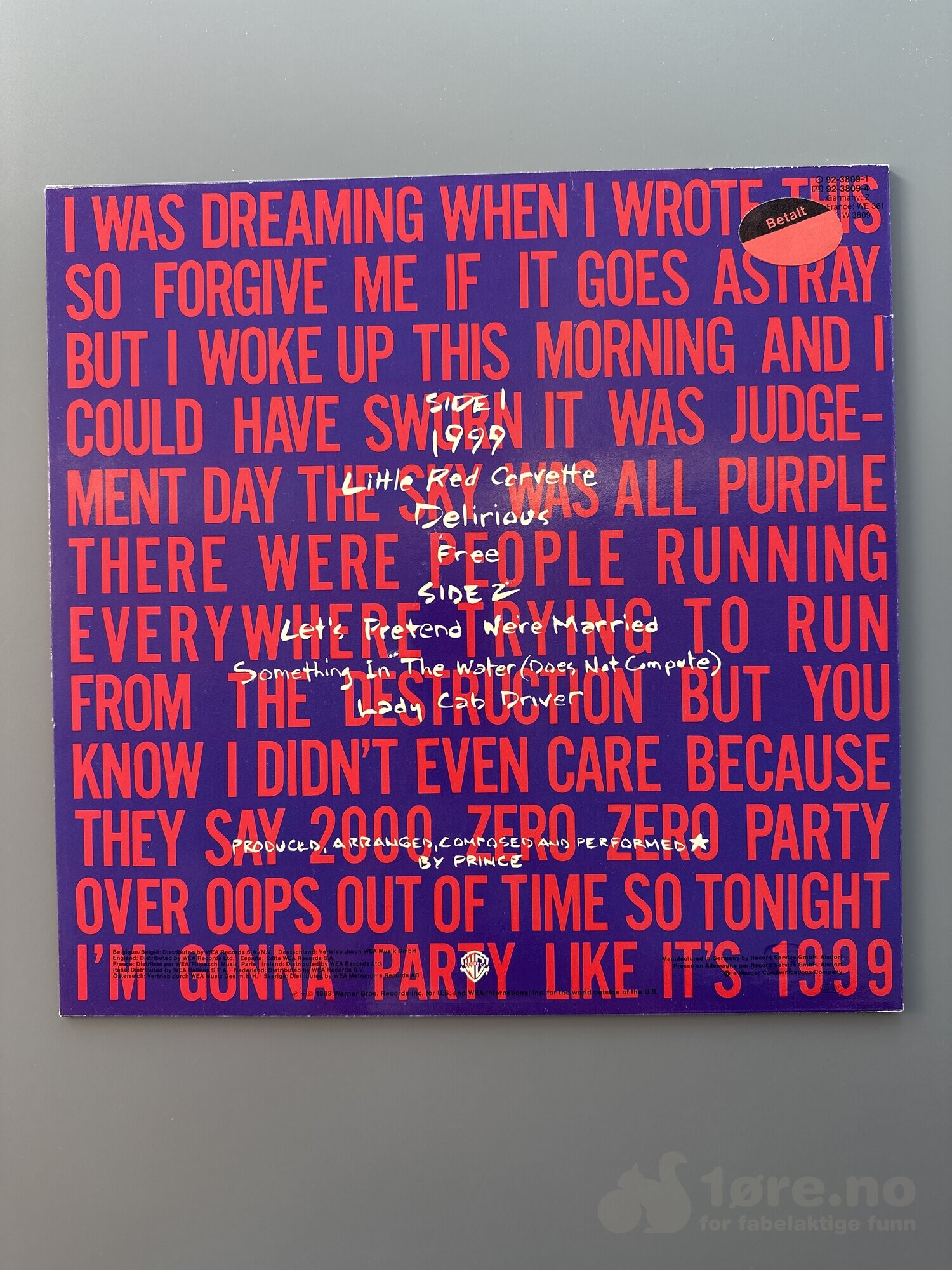 LP - Prince - 1999, bilde 2