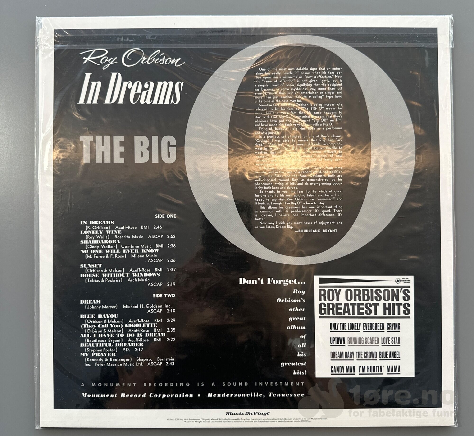 LP - Roy Orbison - In Dreams, bilde 2